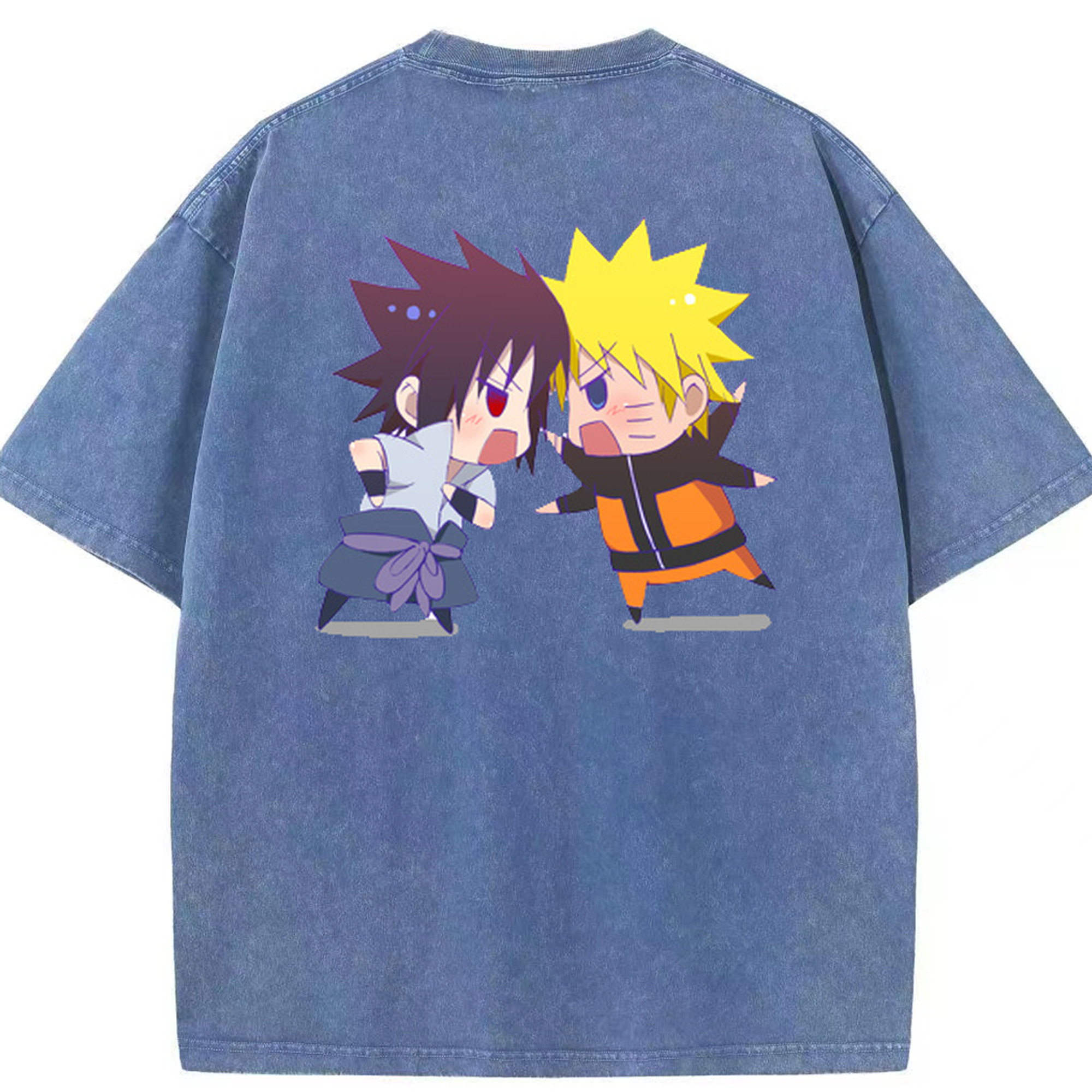 （画像用） NARUTO -ナルト- うずまき ナルト Uzumaki Naruto 綿100% ヴィンテージ風 半袖Tシャツ（背面プリント）