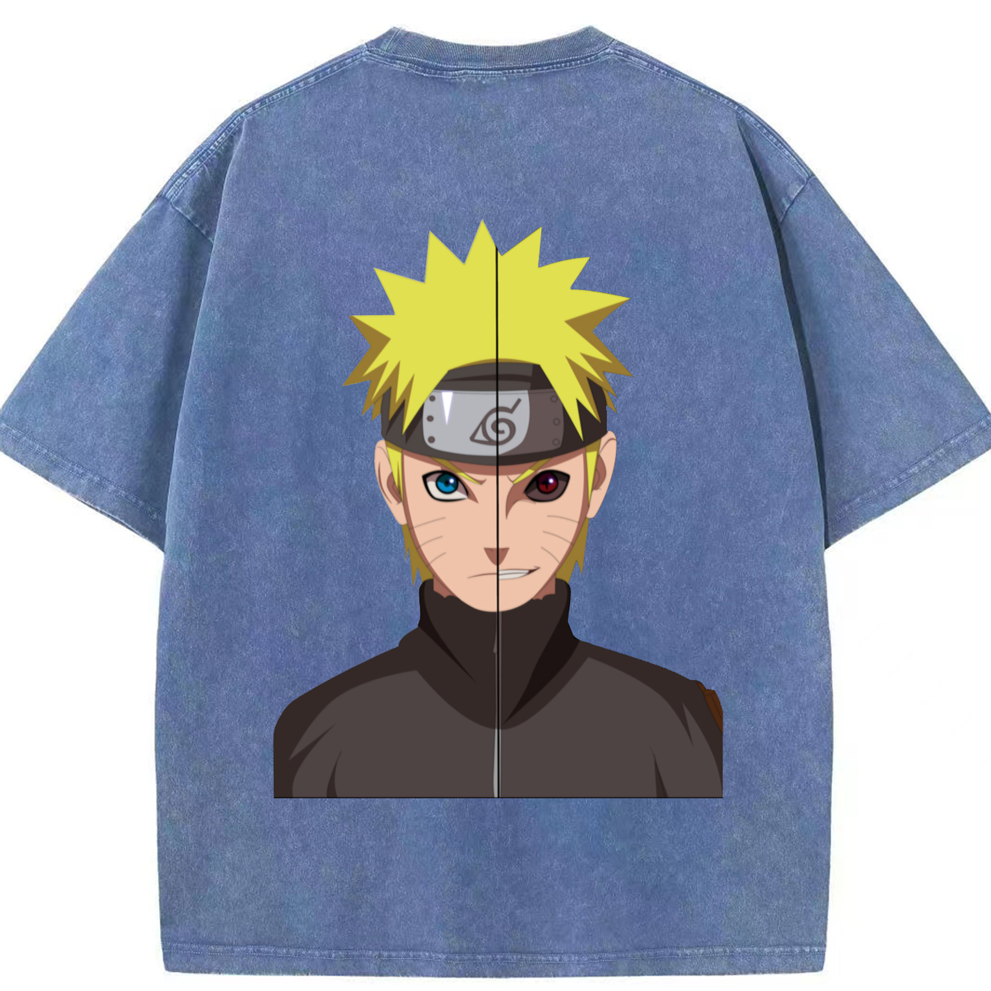 （画像用） NARUTO -ナルト- うずまき ナルト Uzumaki Naruto 綿100% ヴィンテージ風 半袖Tシャツ（背面プリント）