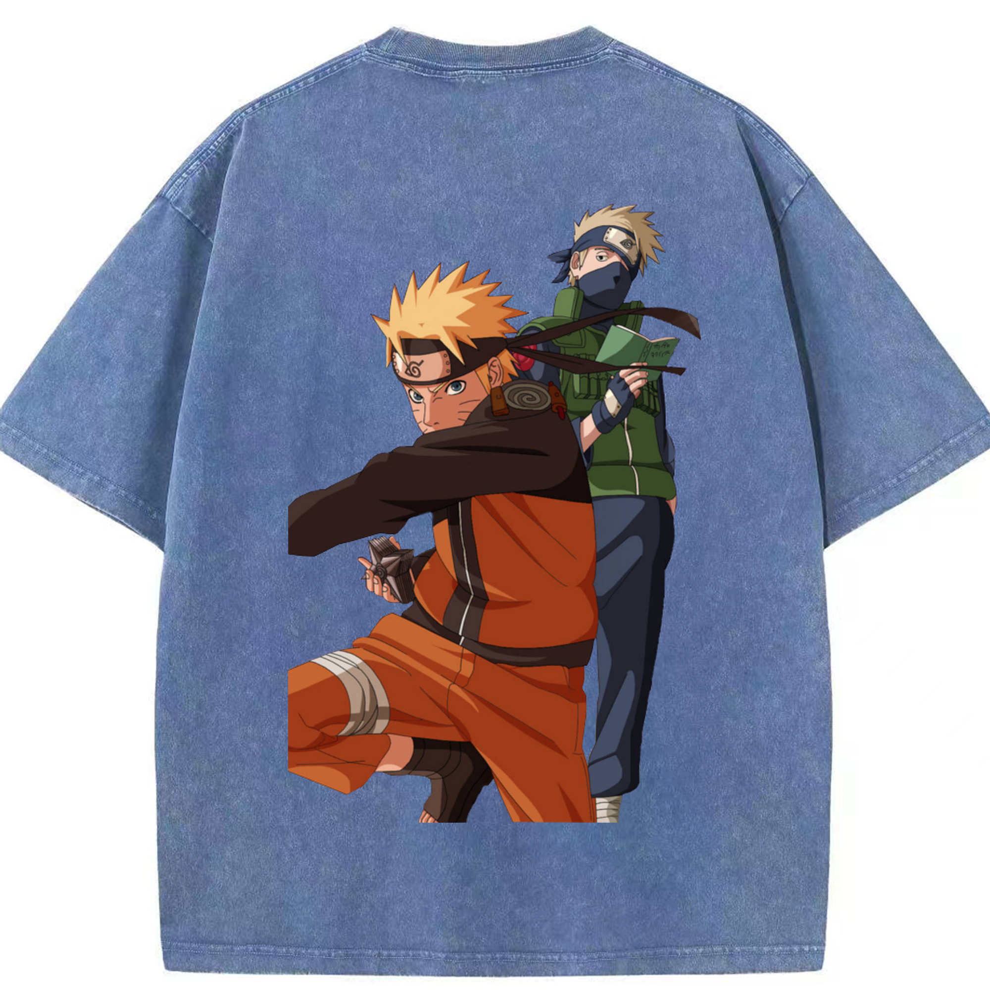 （画像用） NARUTO -ナルト- うずまき ナルト Uzumaki Naruto 綿100% ヴィンテージ風 半袖Tシャツ（背面プリント）