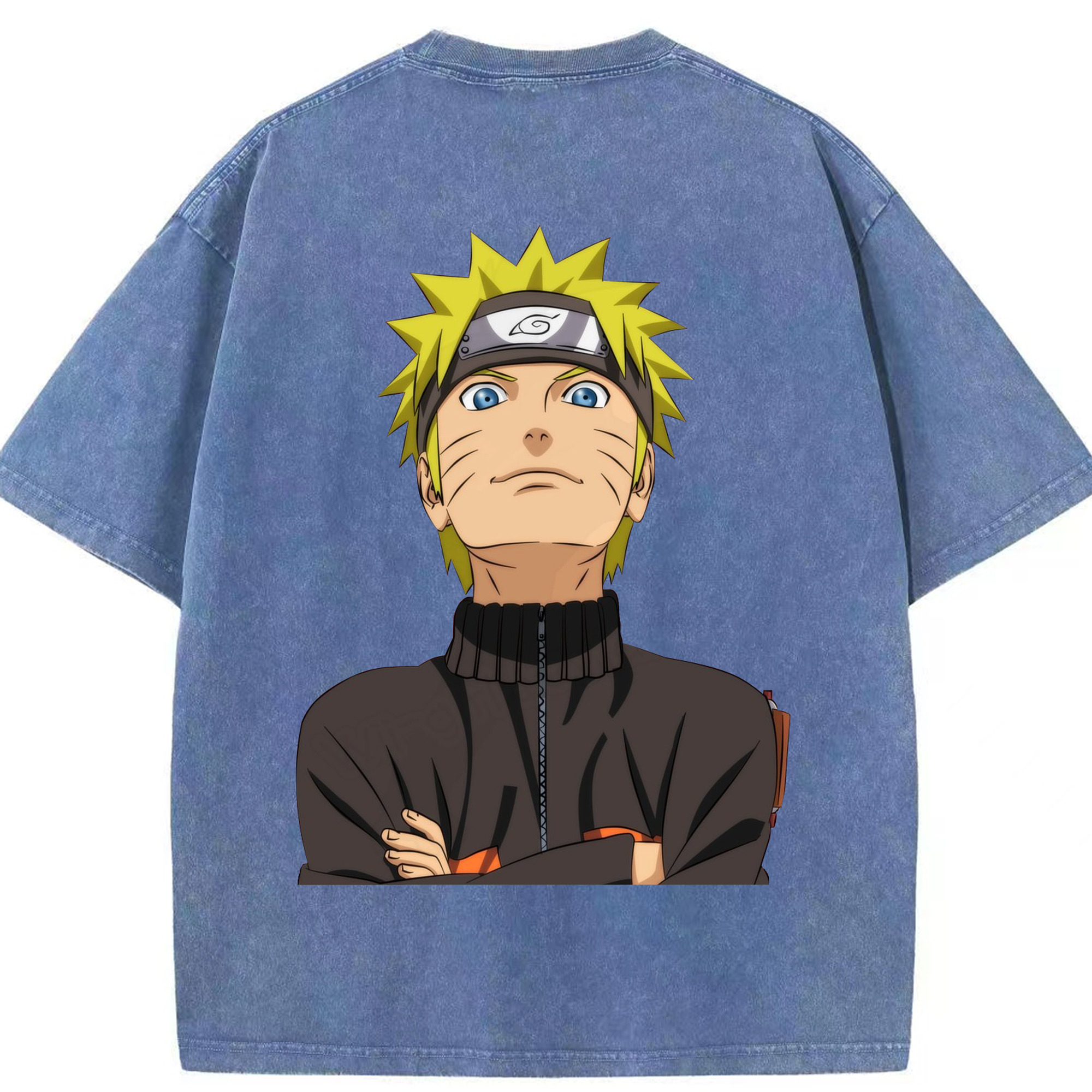 （画像用） NARUTO -ナルト- うずまき ナルト Uzumaki Naruto 綿100% ヴィンテージ風 半袖Tシャツ（背面プリント）