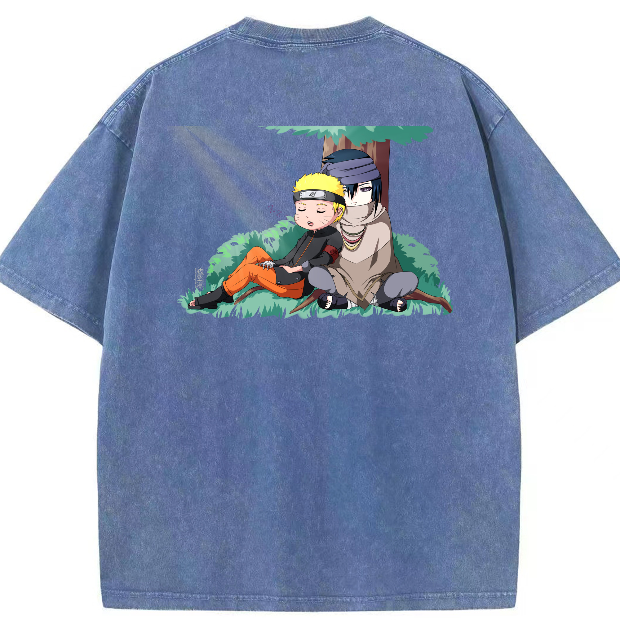 （画像用） NARUTO -ナルト- うずまき ナルト Uzumaki Naruto 綿100% ヴィンテージ風 半袖Tシャツ（背面プリント）