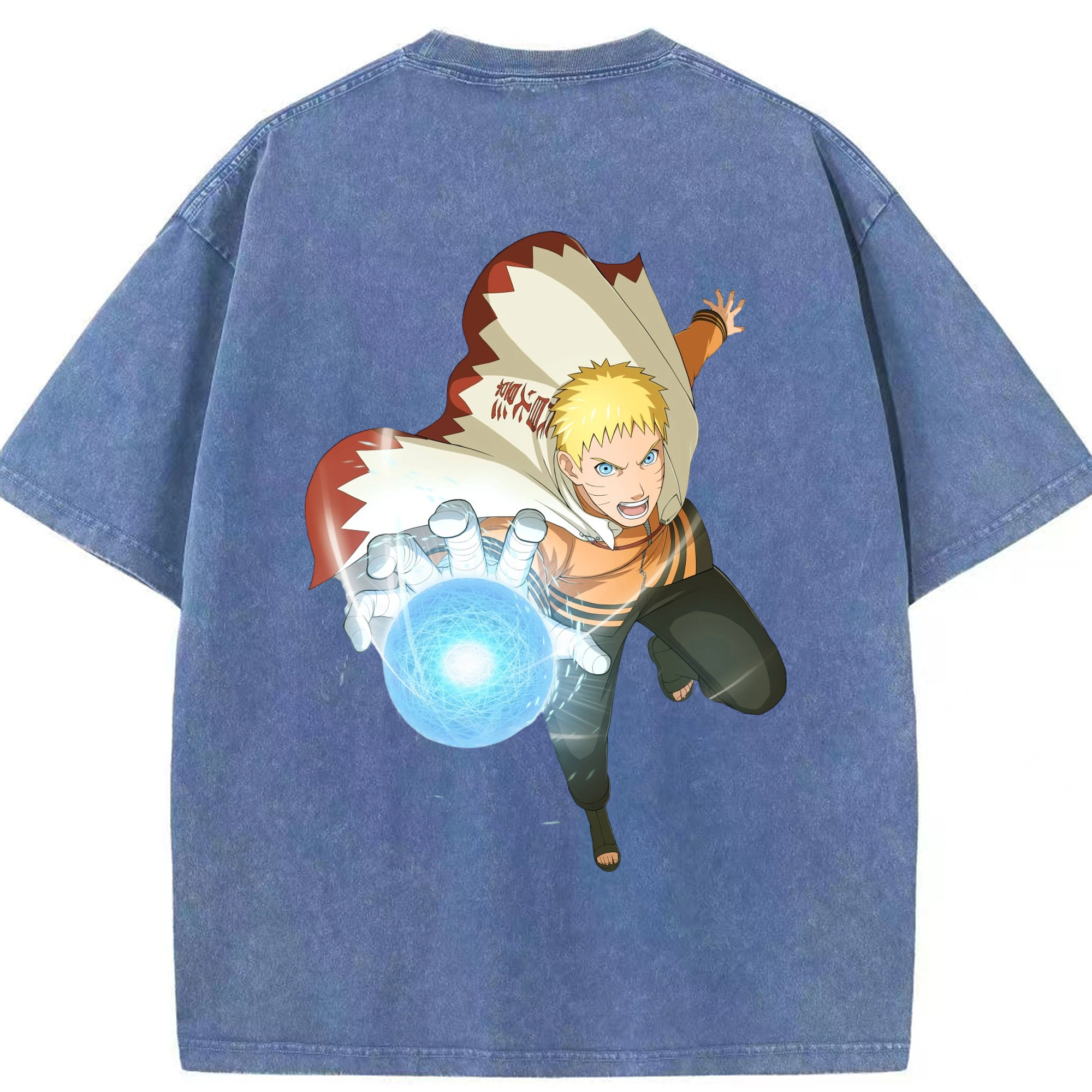 （画像用） NARUTO -ナルト- うずまき ナルト Uzumaki Naruto 綿100% ヴィンテージ風 半袖Tシャツ（背面プリント）