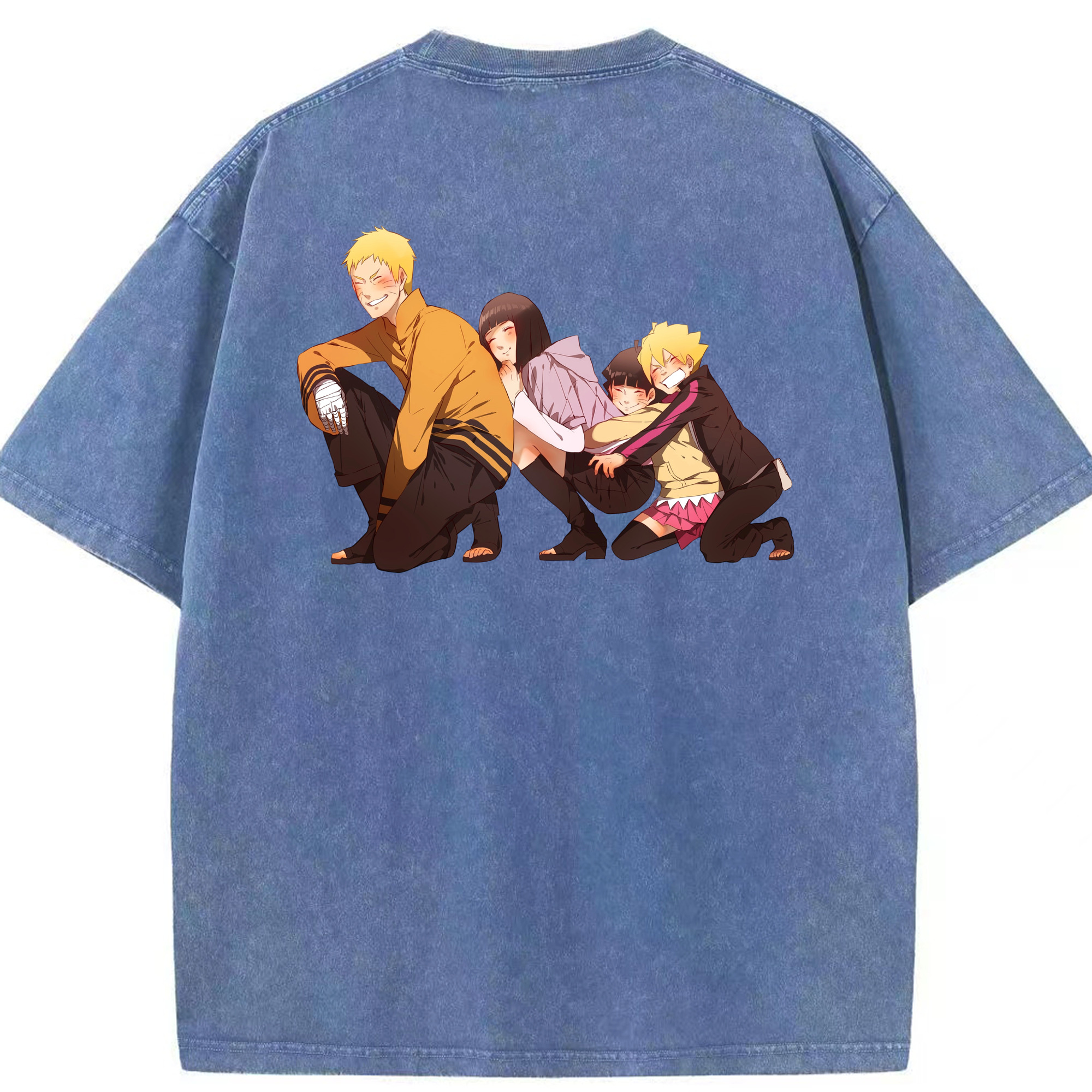 （画像用） NARUTO -ナルト- うずまき ナルト Uzumaki Naruto 綿100% ヴィンテージ風 半袖Tシャツ（背面プリント）