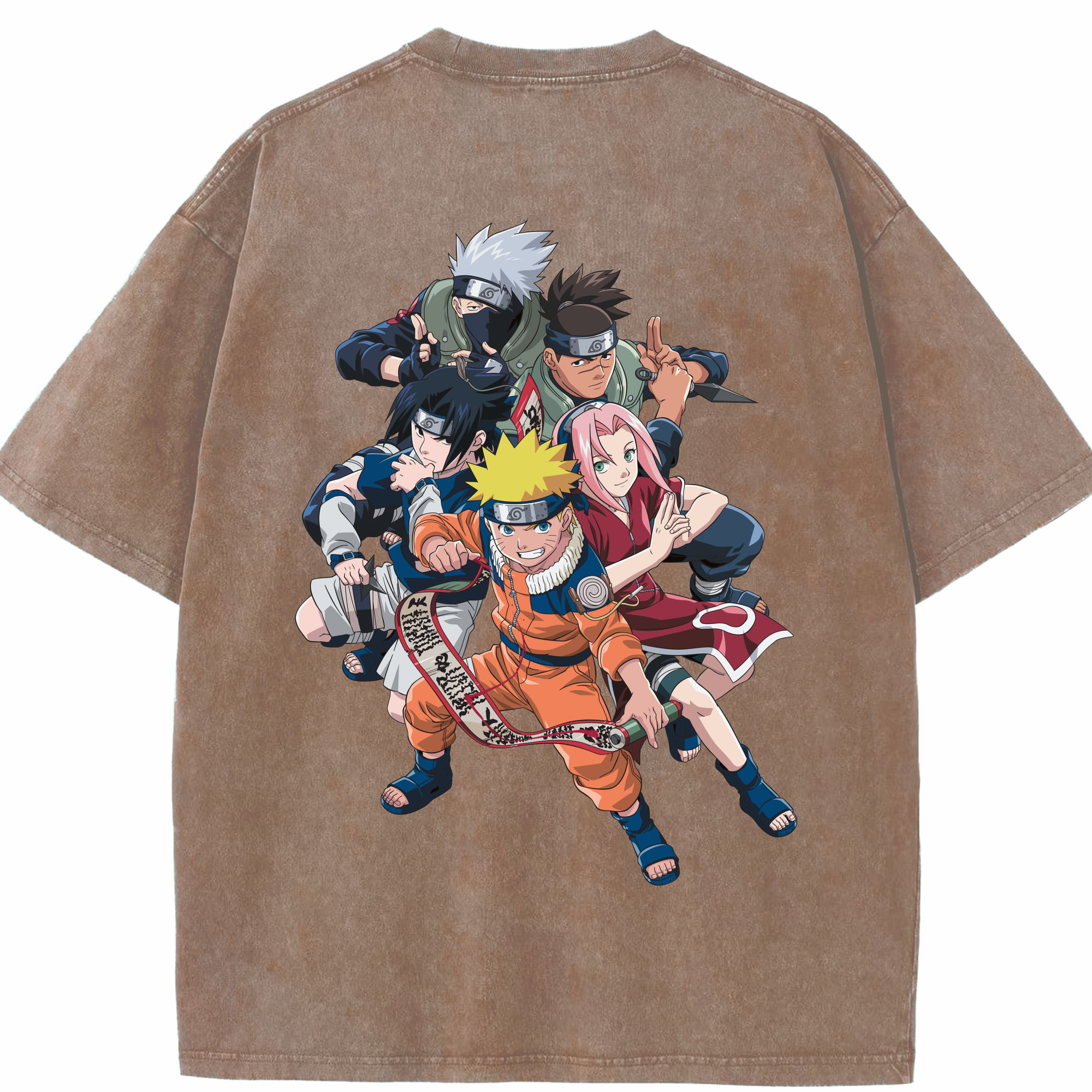 （画像用） NARUTO -ナルト- うずまき ナルト Uzumaki Naruto 綿100% ヴィンテージ風 半袖Tシャツ（背面プリント）
