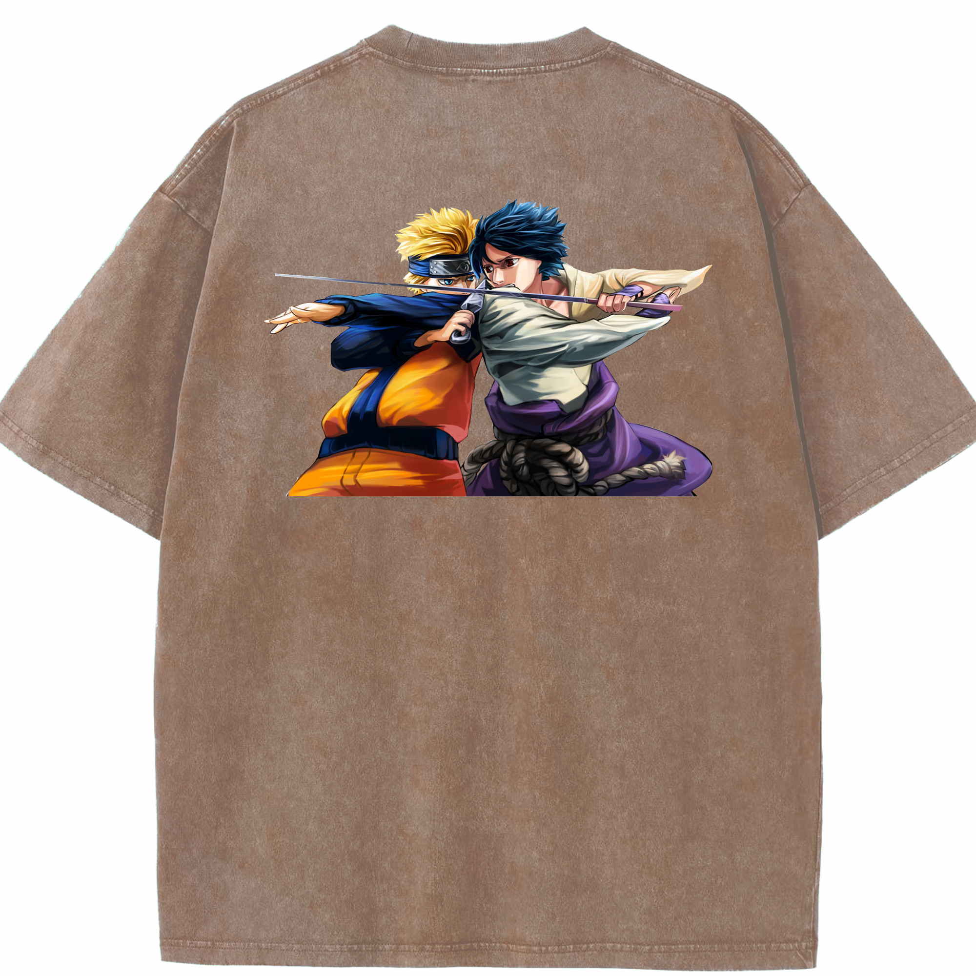 （画像用） NARUTO -ナルト- うずまき ナルト Uzumaki Naruto 綿100% ヴィンテージ風 半袖Tシャツ（背面プリント）