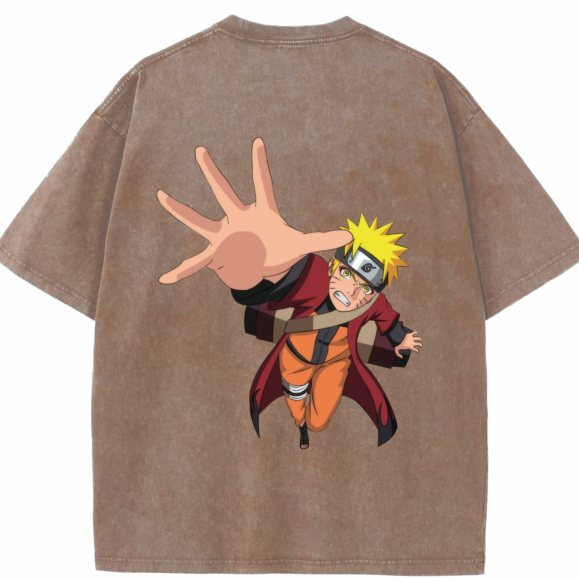 （画像用） NARUTO -ナルト- うずまき ナルト Uzumaki Naruto 綿100% ヴィンテージ風 半袖Tシャツ（背面プリント）