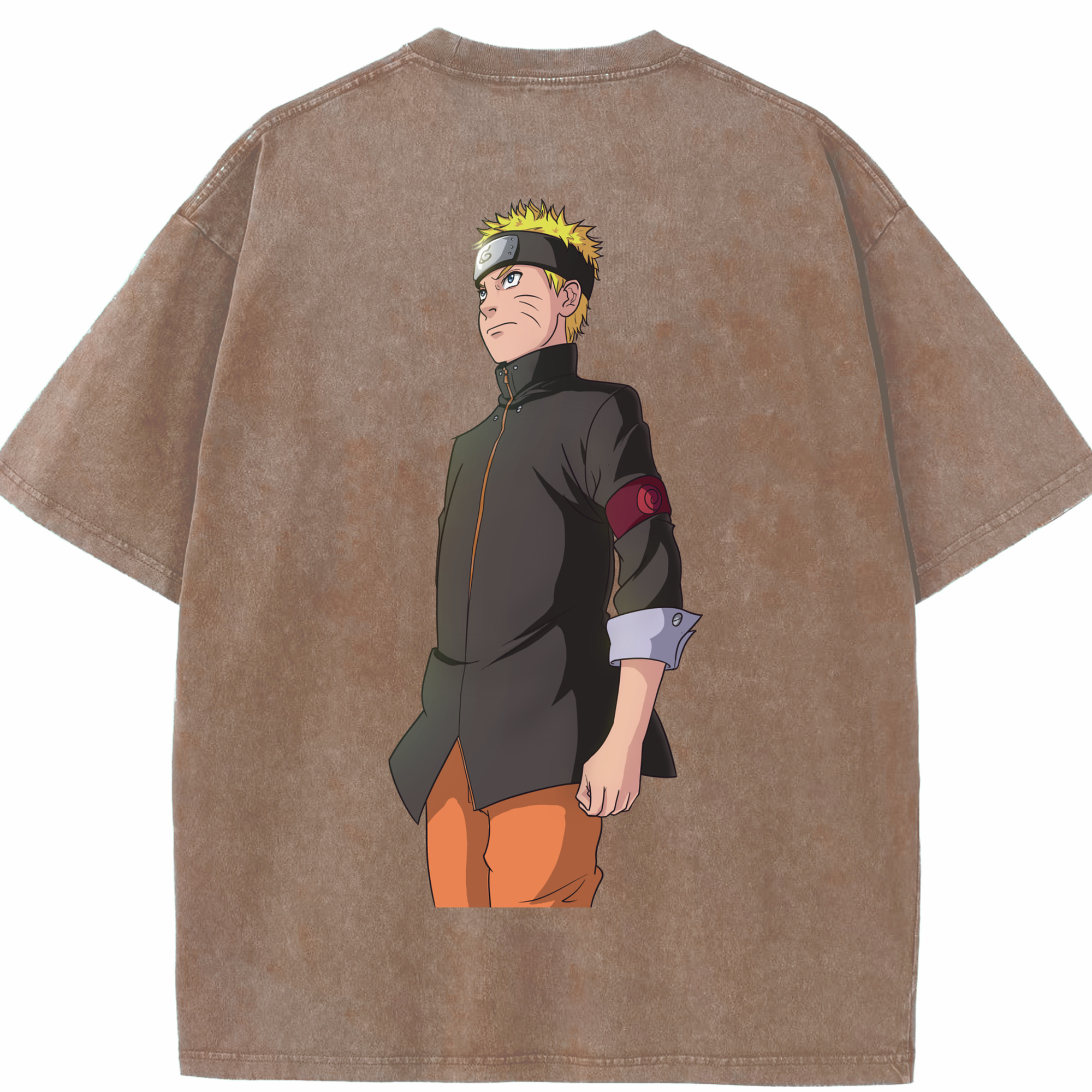 （画像用） NARUTO -ナルト- うずまき ナルト Uzumaki Naruto 綿100% ヴィンテージ風 半袖Tシャツ（背面プリント）