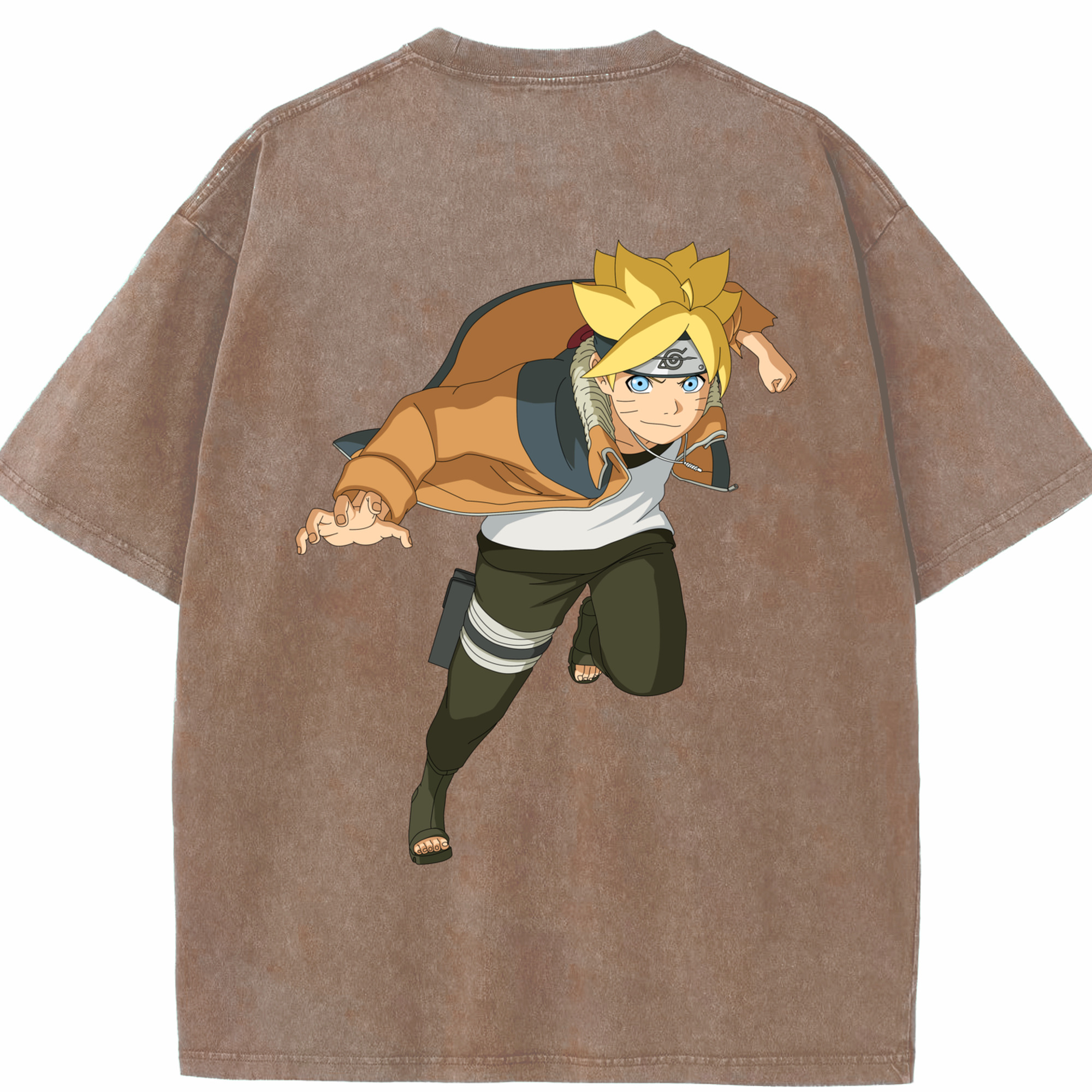 （画像用） NARUTO -ナルト- うずまき ナルト Uzumaki Naruto 綿100% ヴィンテージ風 半袖Tシャツ（背面プリント）