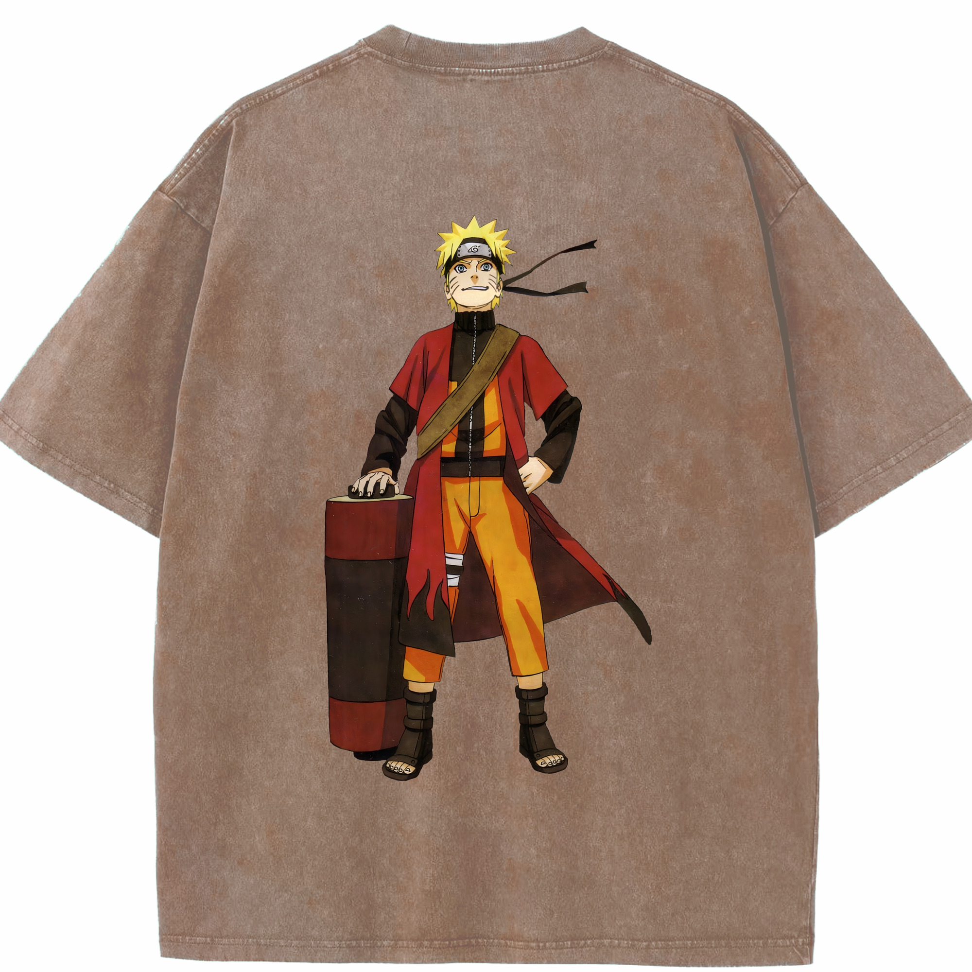 （画像用） NARUTO -ナルト- うずまき ナルト Uzumaki Naruto 綿100% ヴィンテージ風 半袖Tシャツ（背面プリント）