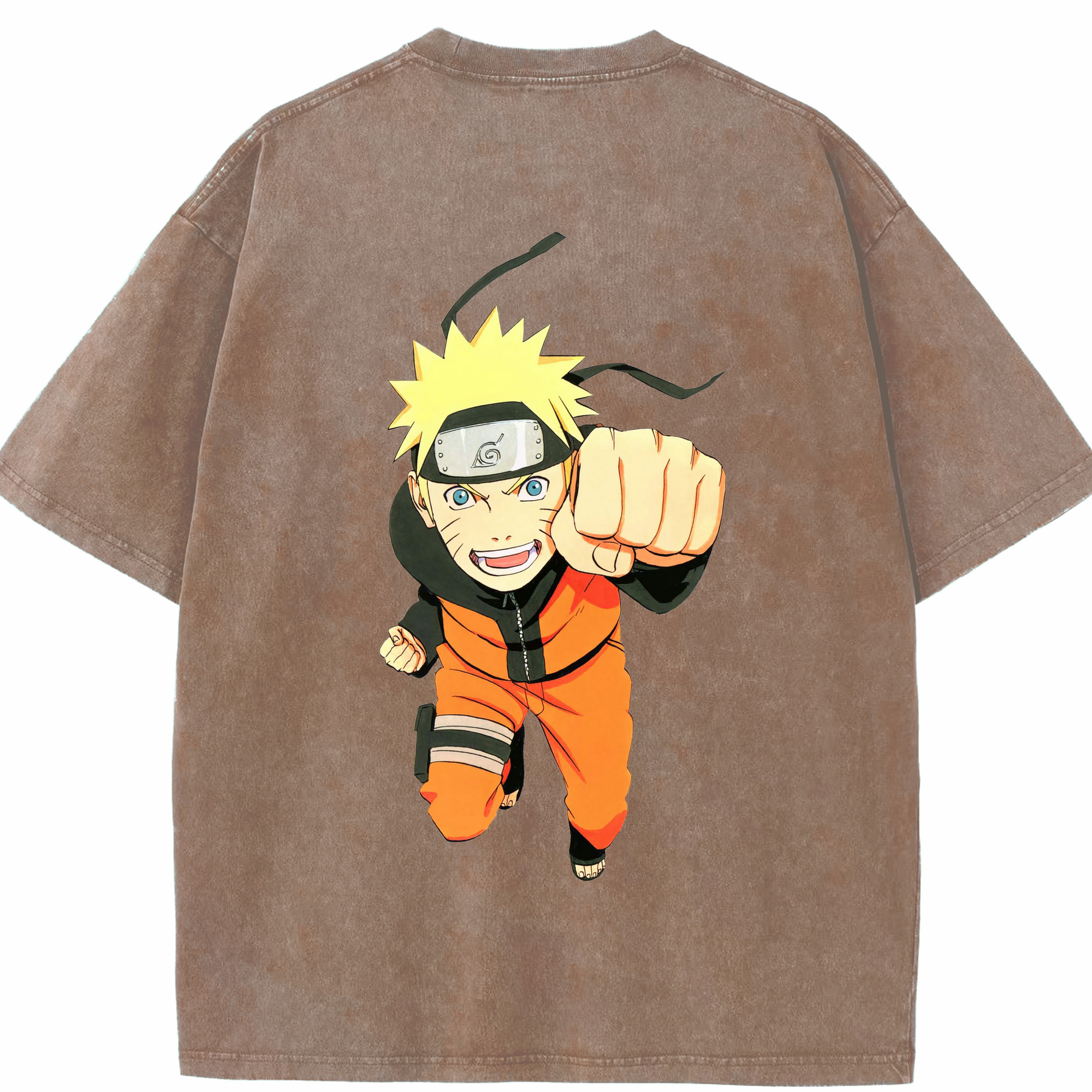 （画像用） NARUTO -ナルト- うずまき ナルト Uzumaki Naruto 綿100% ヴィンテージ風 半袖Tシャツ（背面プリント）