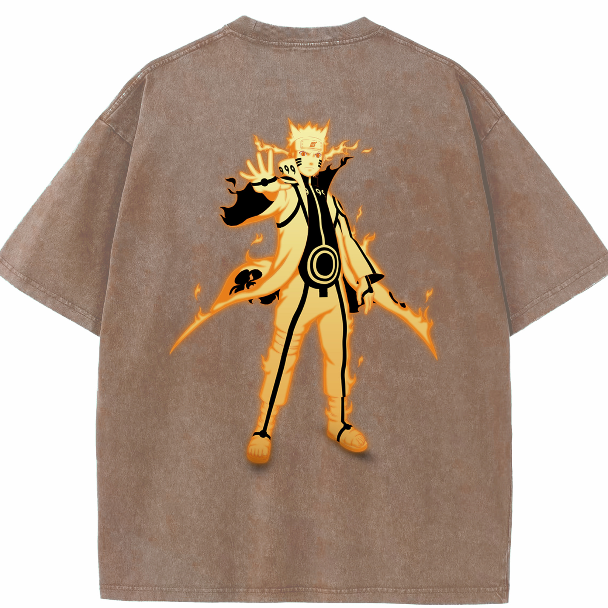 （画像用） NARUTO -ナルト- うずまき ナルト Uzumaki Naruto 綿100% ヴィンテージ風 半袖Tシャツ（背面プリント）