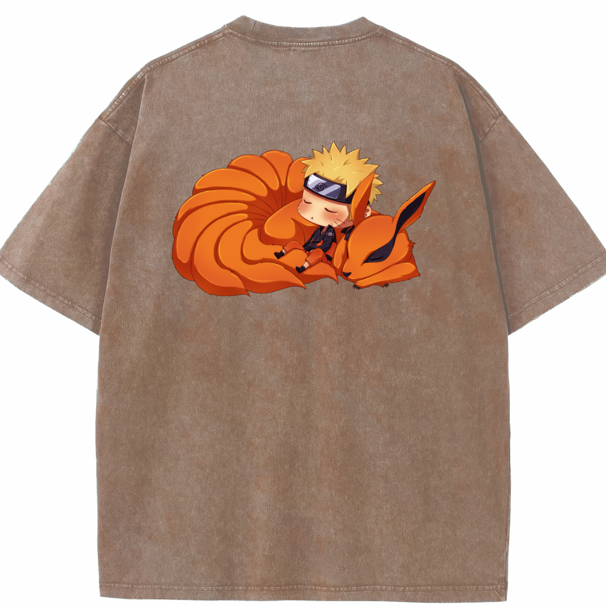 （画像用） NARUTO -ナルト- うずまき ナルト Uzumaki Naruto 綿100% ヴィンテージ風 半袖Tシャツ（背面プリント）