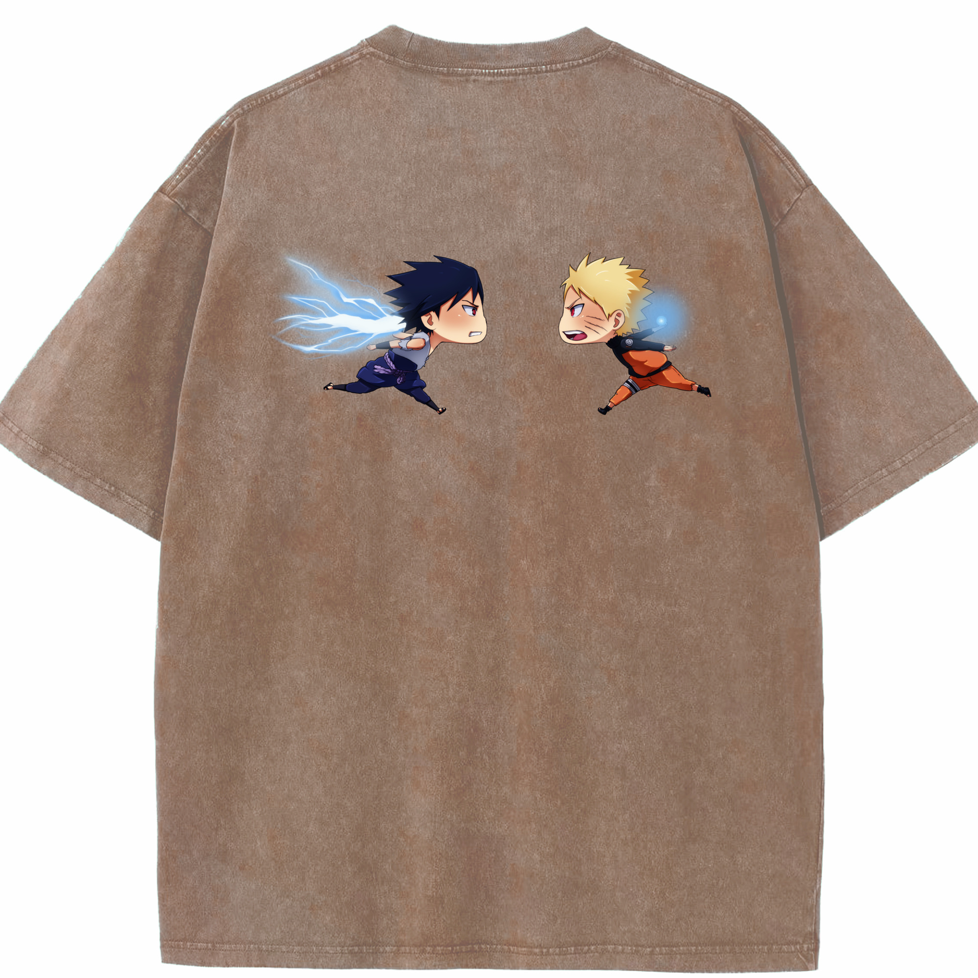 （画像用） NARUTO -ナルト- うずまき ナルト Uzumaki Naruto 綿100% ヴィンテージ風 半袖Tシャツ（背面プリント）