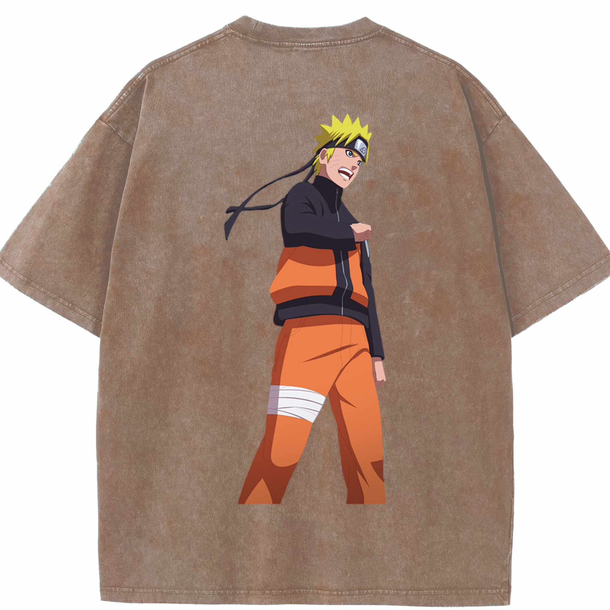 （画像用） NARUTO -ナルト- うずまき ナルト Uzumaki Naruto 綿100% ヴィンテージ風 半袖Tシャツ（背面プリント）
