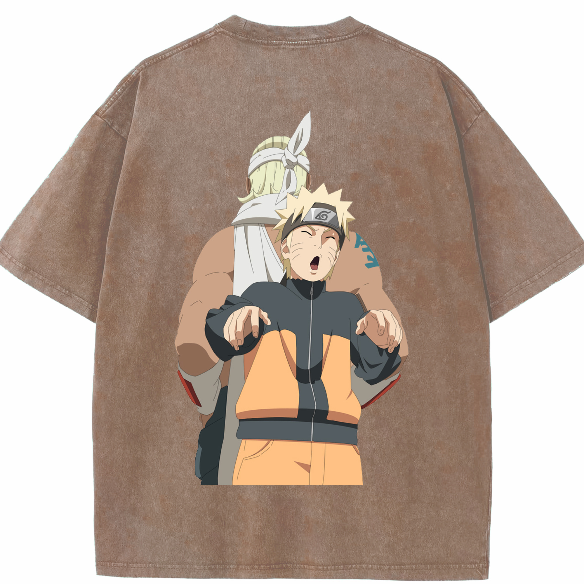 （画像用） NARUTO -ナルト- うずまき ナルト Uzumaki Naruto 綿100% ヴィンテージ風 半袖Tシャツ（背面プリント）