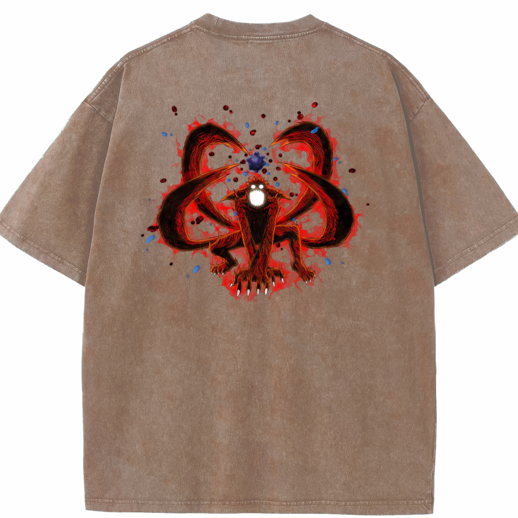 （画像用） NARUTO -ナルト- うずまき ナルト Uzumaki Naruto 綿100% ヴィンテージ風 半袖Tシャツ（背面プリント）