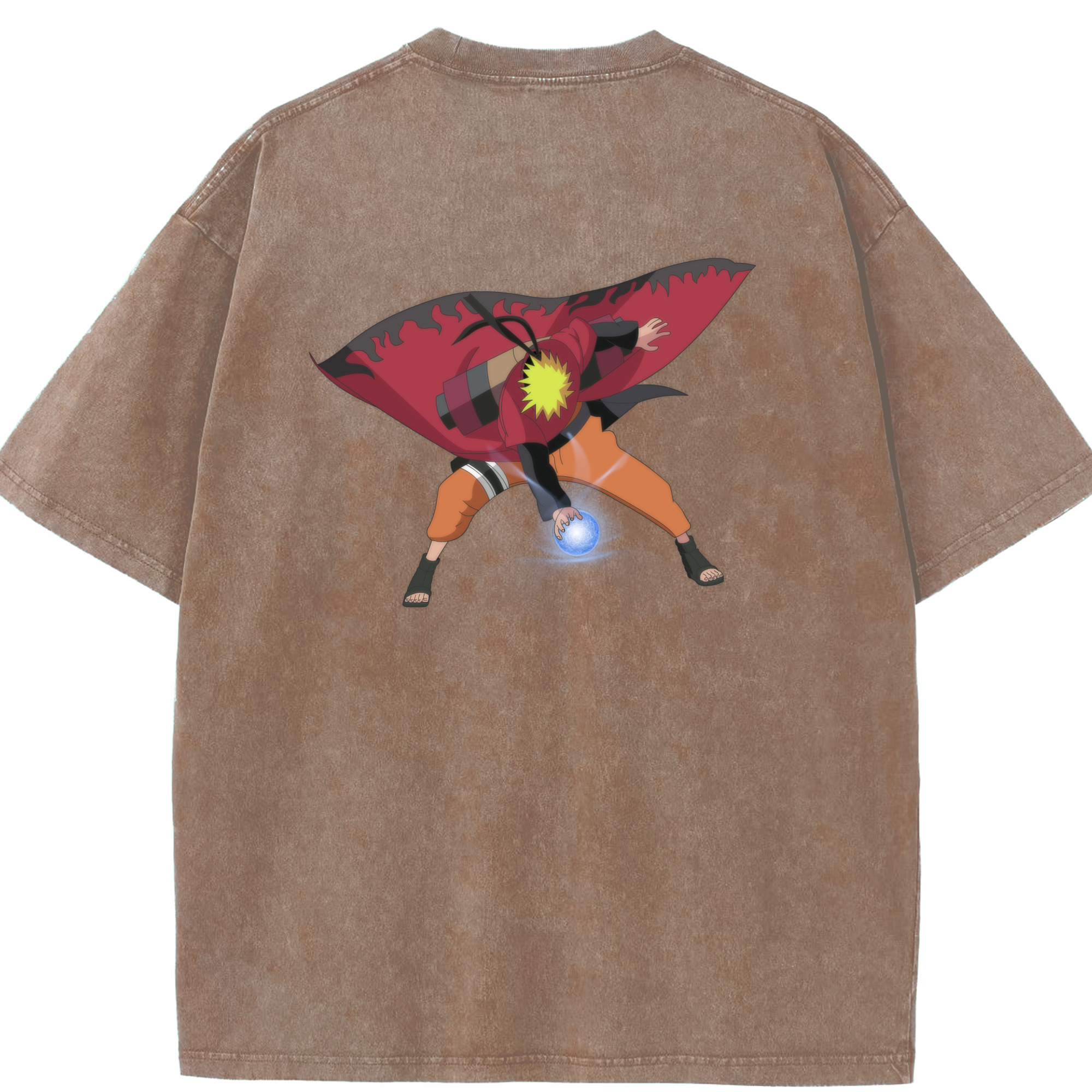 （画像用） NARUTO -ナルト- うずまき ナルト Uzumaki Naruto 綿100% ヴィンテージ風 半袖Tシャツ（背面プリント）