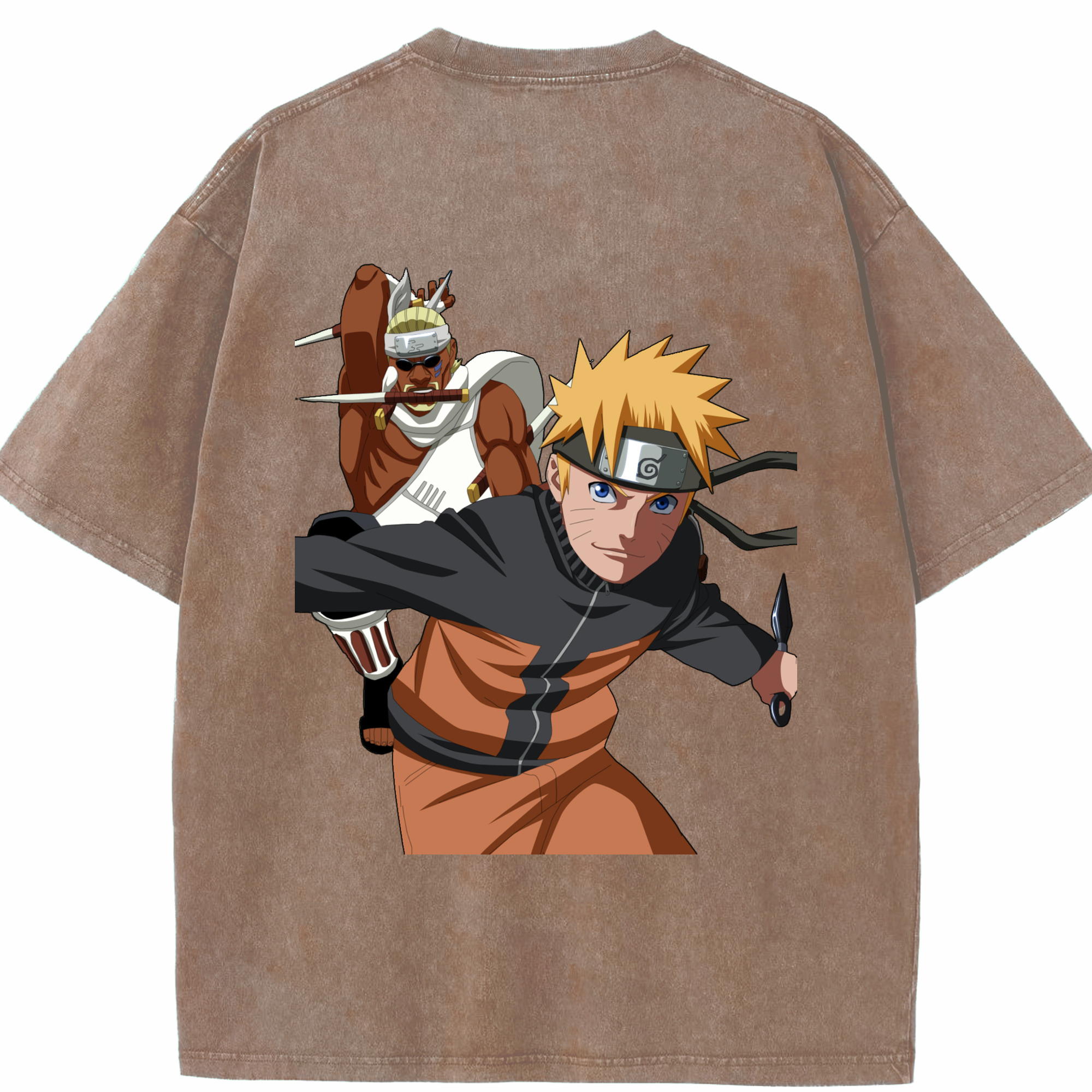 （画像用） NARUTO -ナルト- うずまき ナルト Uzumaki Naruto 綿100% ヴィンテージ風 半袖Tシャツ（背面プリント）