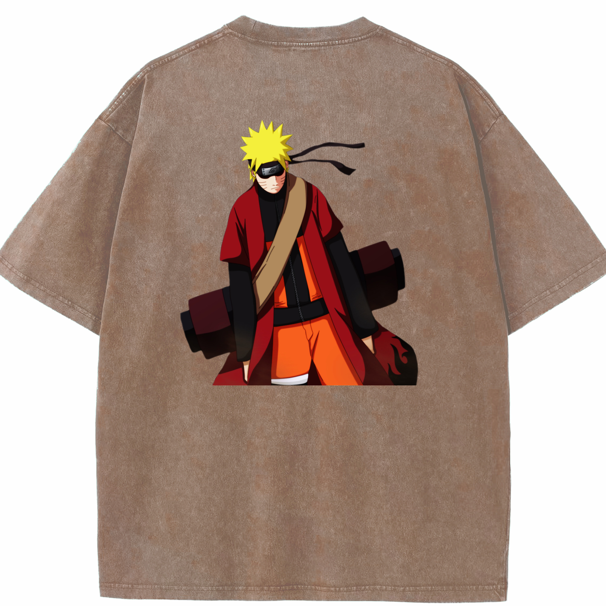 （画像用） NARUTO -ナルト- うずまき ナルト Uzumaki Naruto 綿100% ヴィンテージ風 半袖Tシャツ（背面プリント）