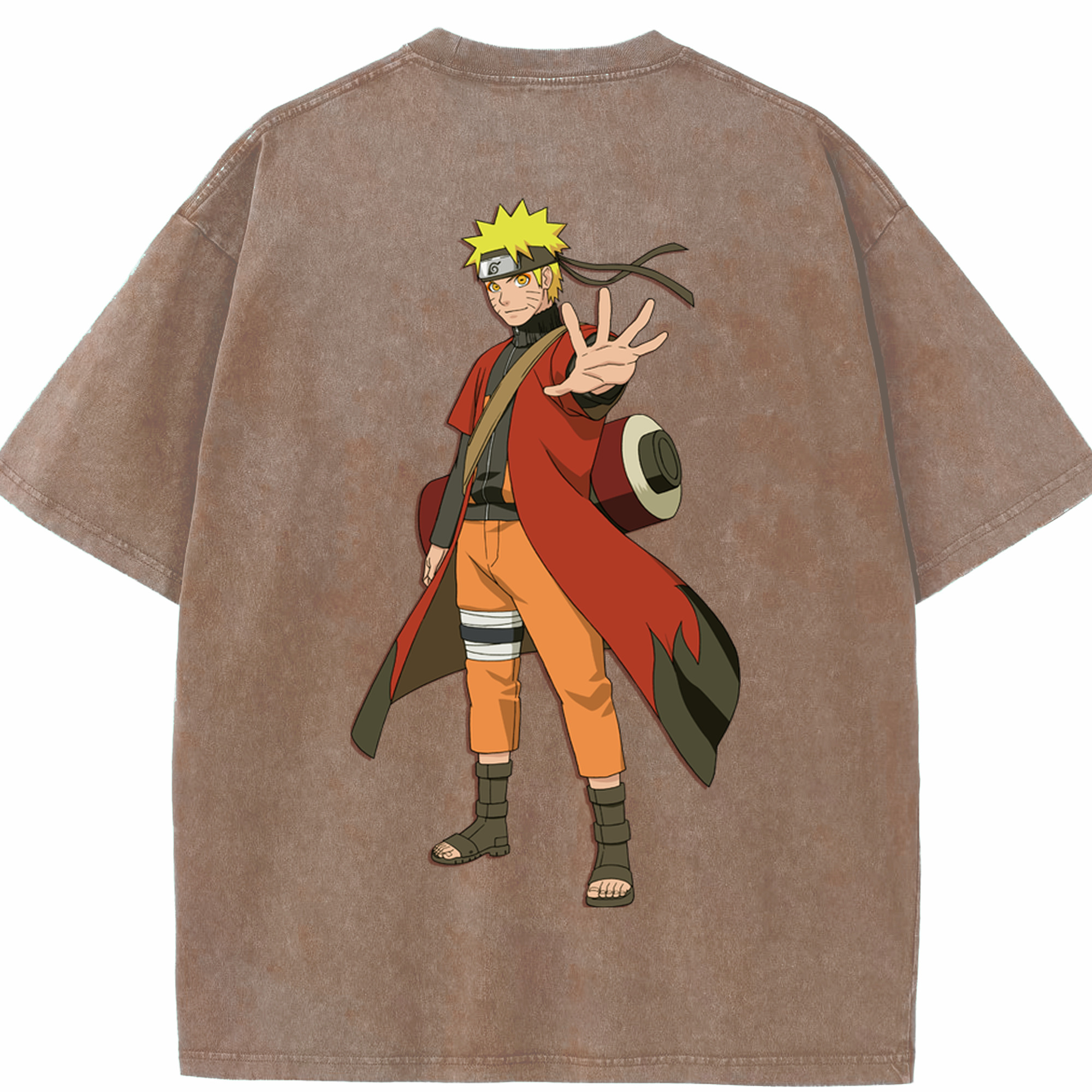 （画像用） NARUTO -ナルト- うずまき ナルト Uzumaki Naruto 綿100% ヴィンテージ風 半袖Tシャツ（背面プリント）