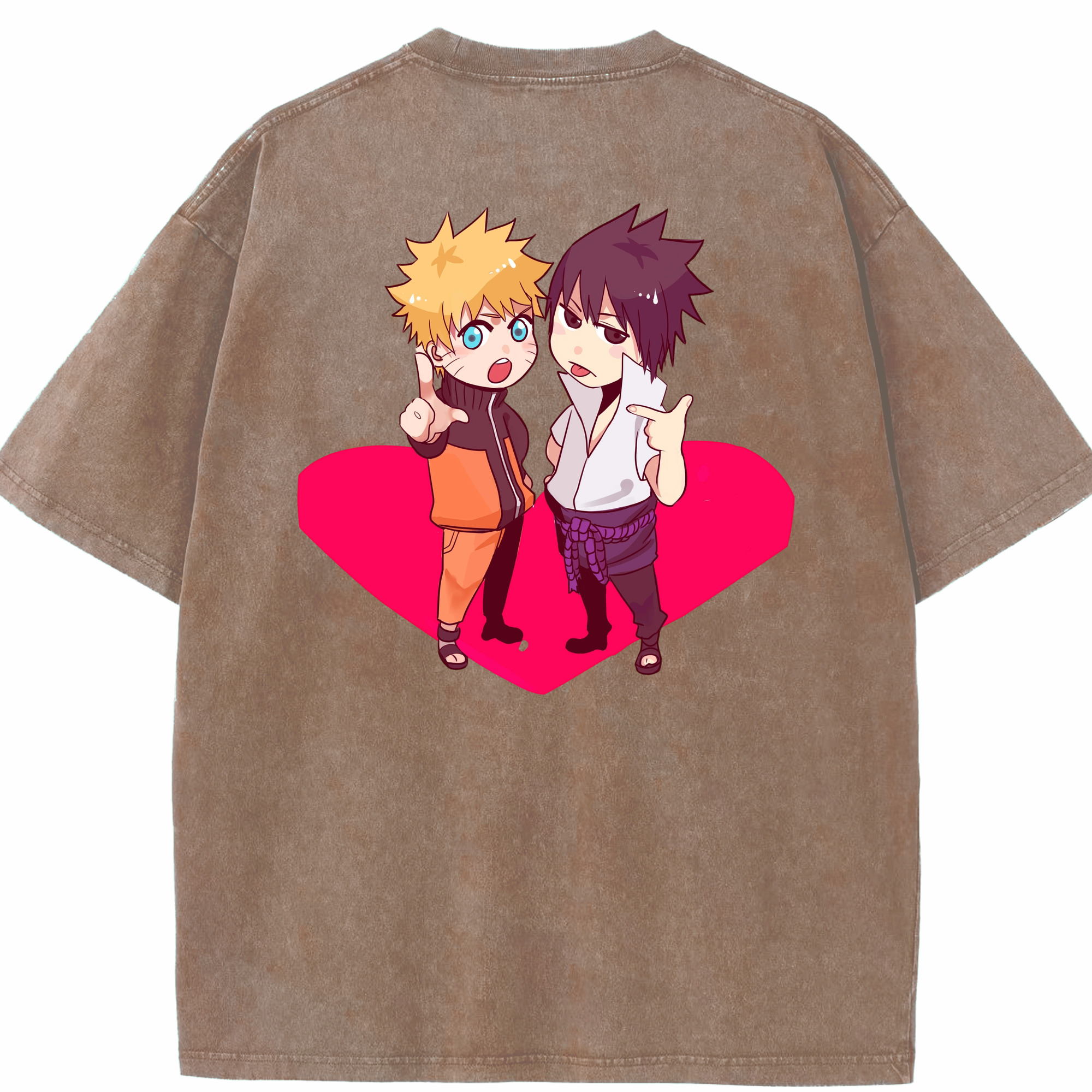 （画像用） NARUTO -ナルト- うずまき ナルト Uzumaki Naruto 綿100% ヴィンテージ風 半袖Tシャツ（背面プリント）