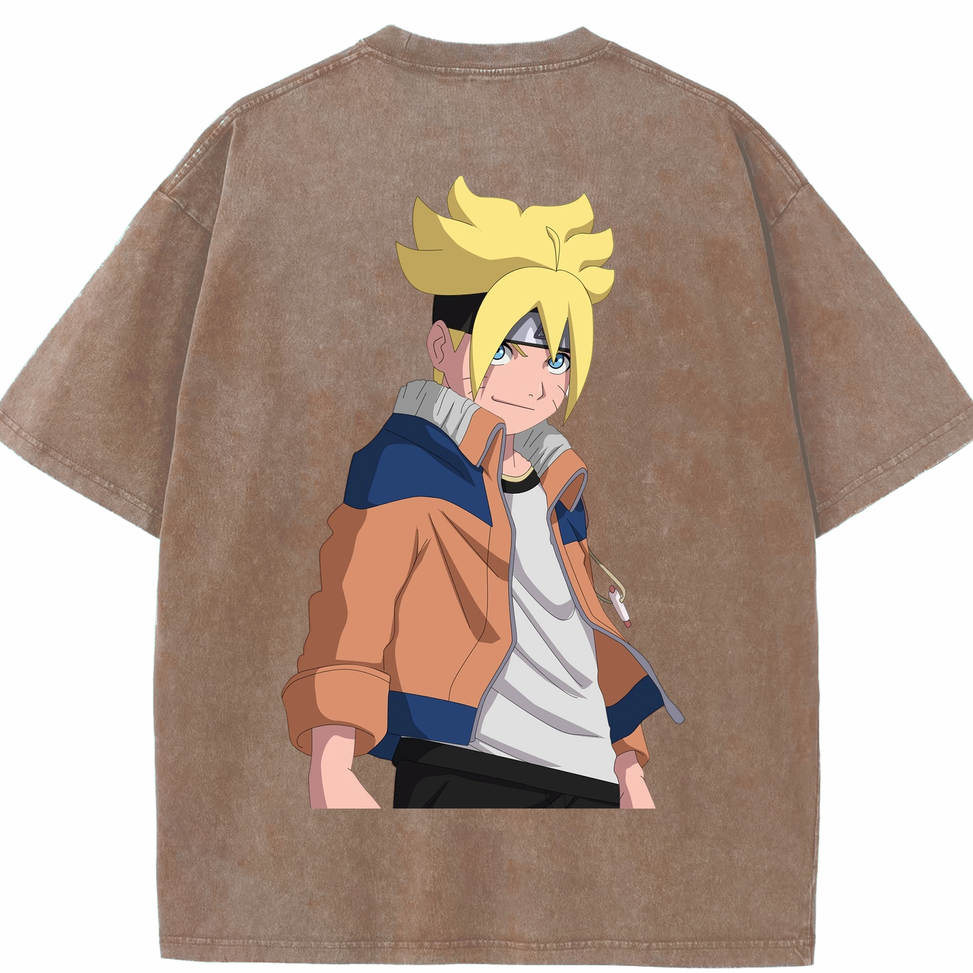 （画像用） NARUTO -ナルト- うずまき ナルト Uzumaki Naruto 綿100% ヴィンテージ風 半袖Tシャツ（背面プリント）