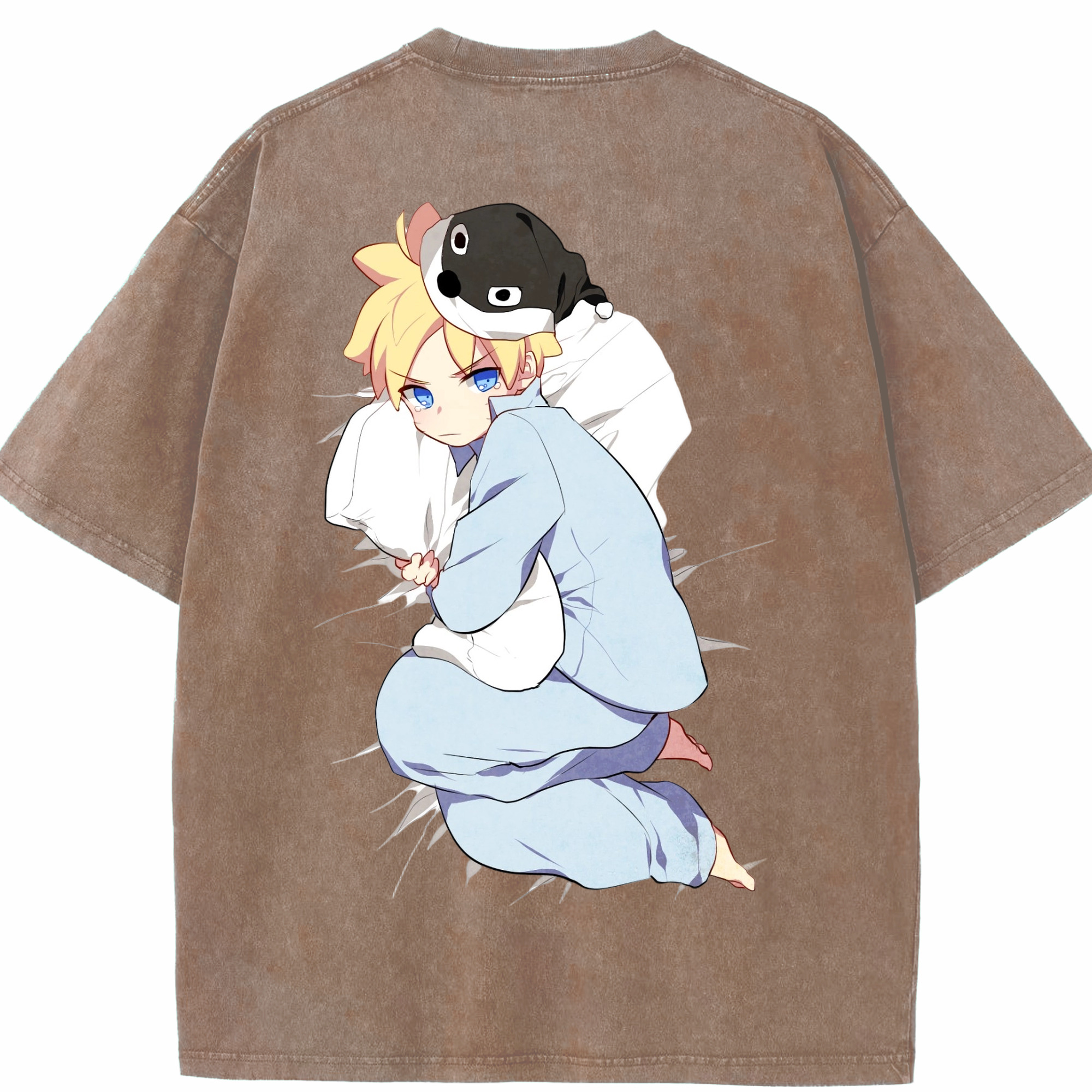 （画像用） NARUTO -ナルト- うずまき ナルト Uzumaki Naruto 綿100% ヴィンテージ風 半袖Tシャツ（背面プリント）