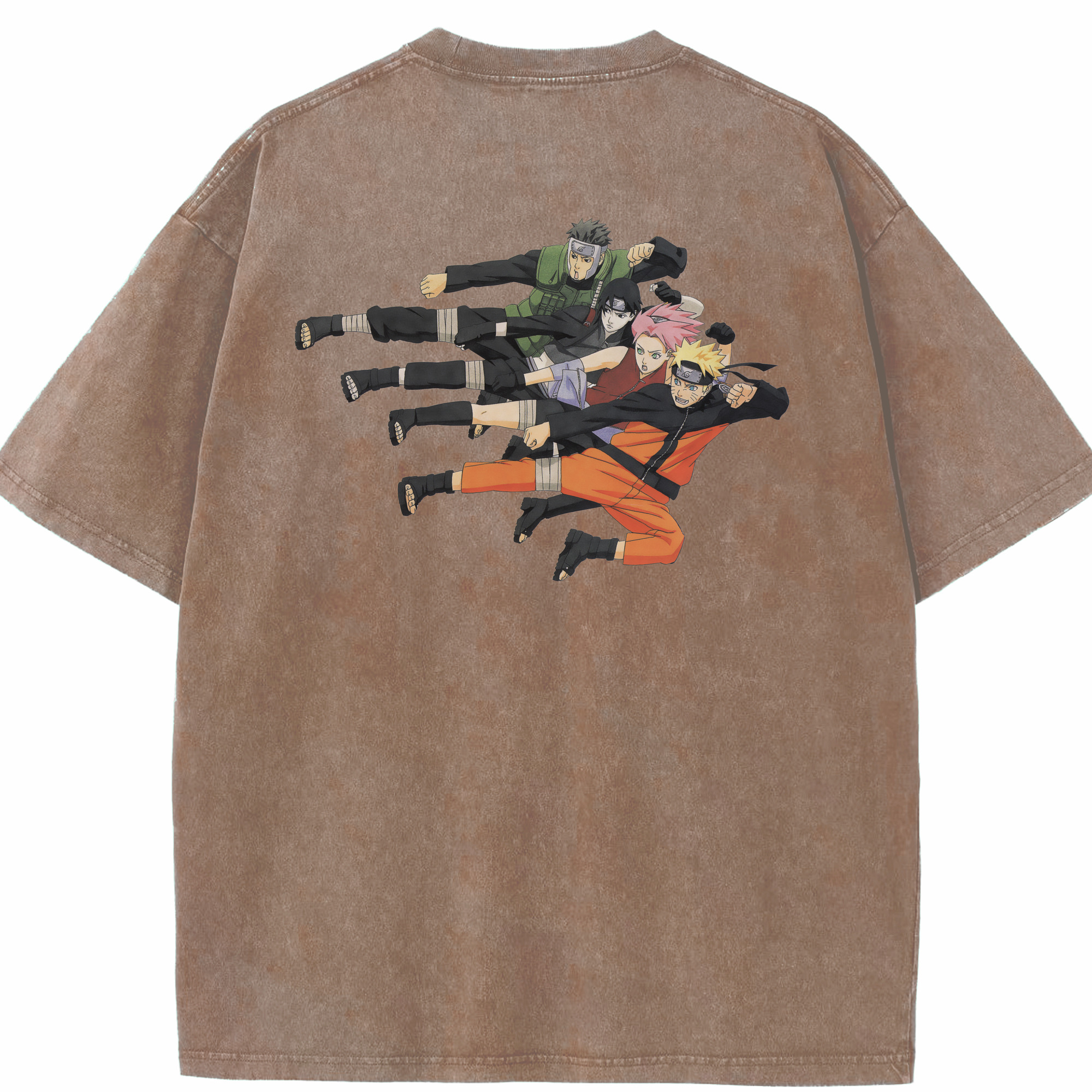 （画像用） NARUTO -ナルト- うずまき ナルト Uzumaki Naruto 綿100% ヴィンテージ風 半袖Tシャツ（背面プリント）