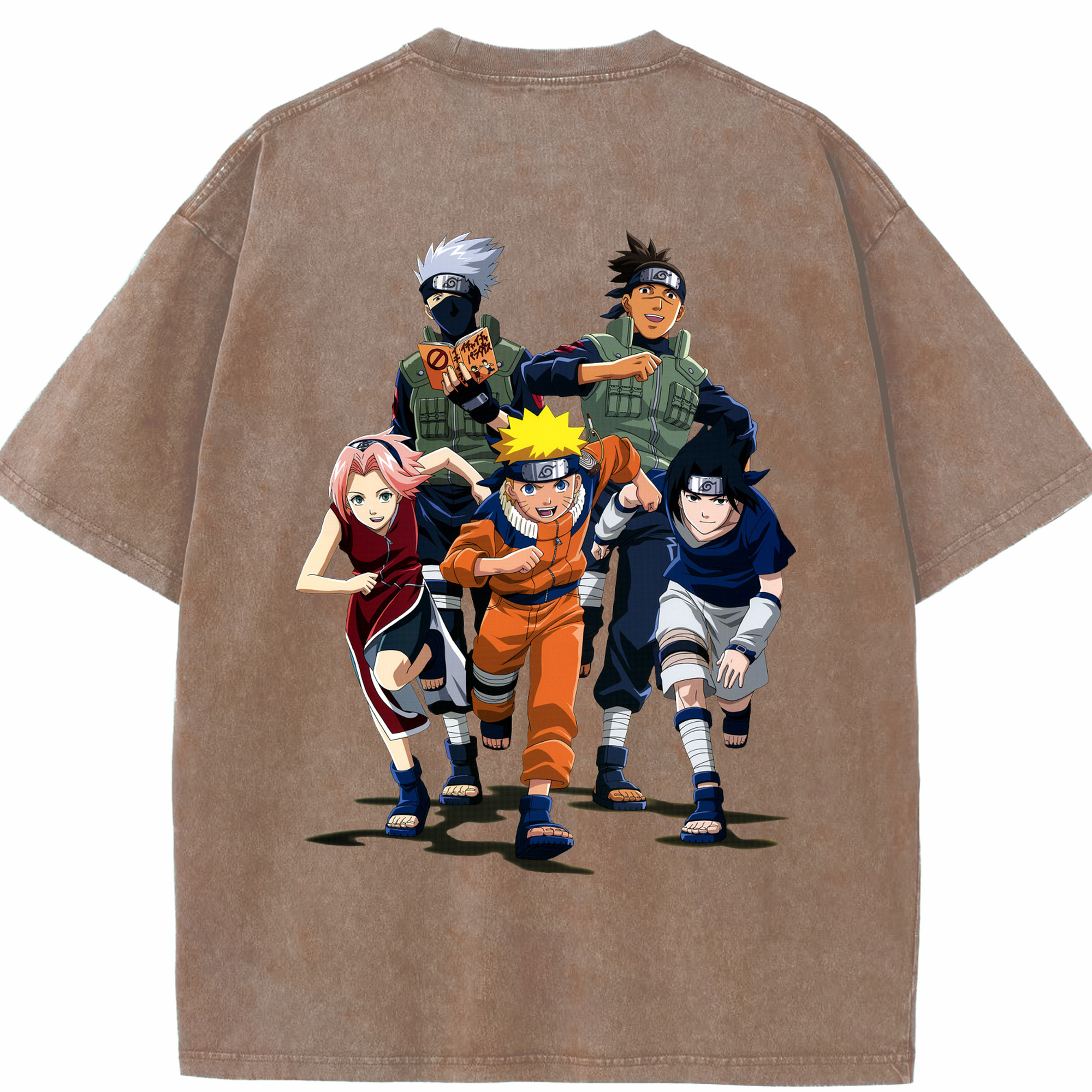 （画像用） NARUTO -ナルト- うずまき ナルト Uzumaki Naruto 綿100% ヴィンテージ風 半袖Tシャツ（背面プリント）