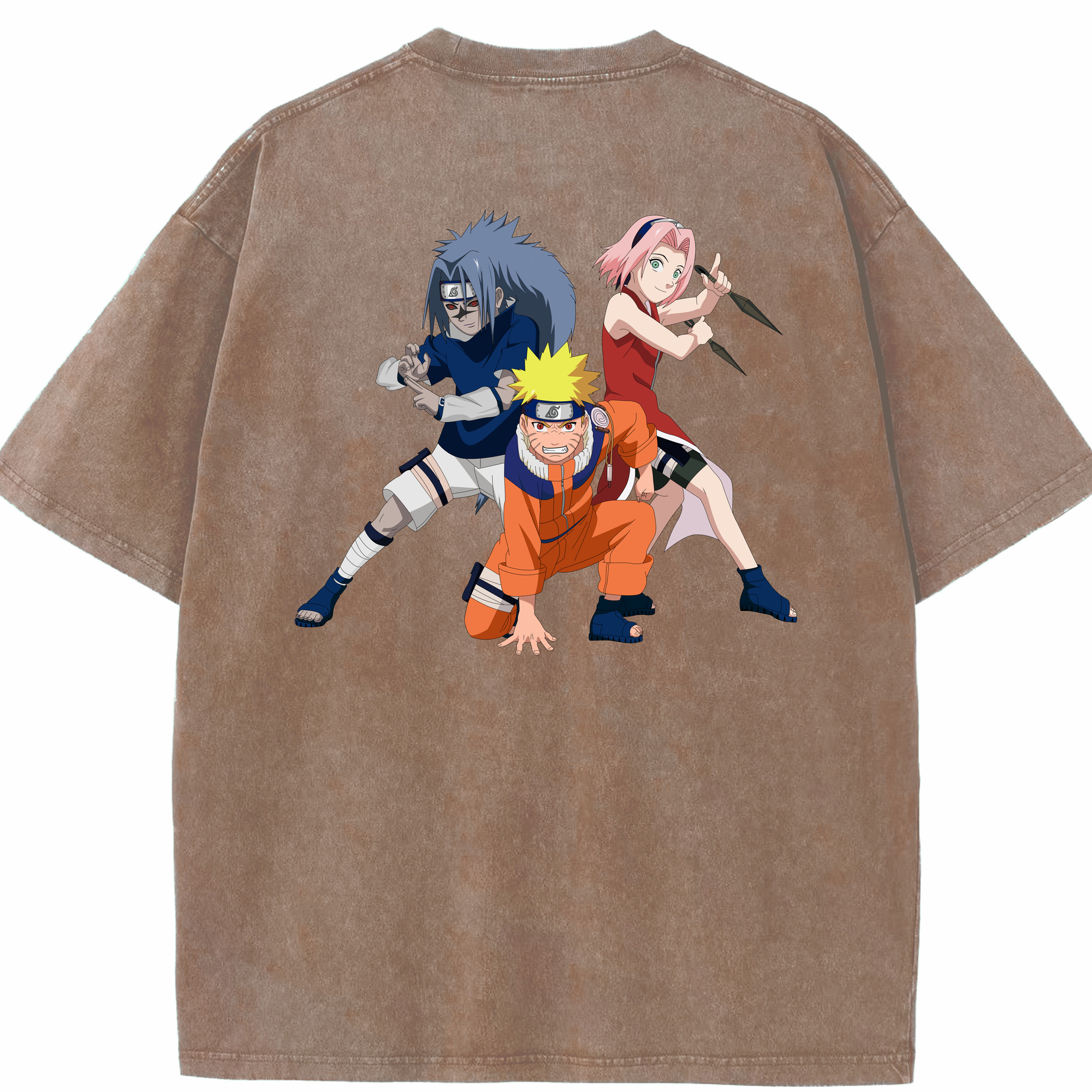 （画像用） NARUTO -ナルト- うずまき ナルト Uzumaki Naruto 綿100% ヴィンテージ風 半袖Tシャツ（背面プリント）