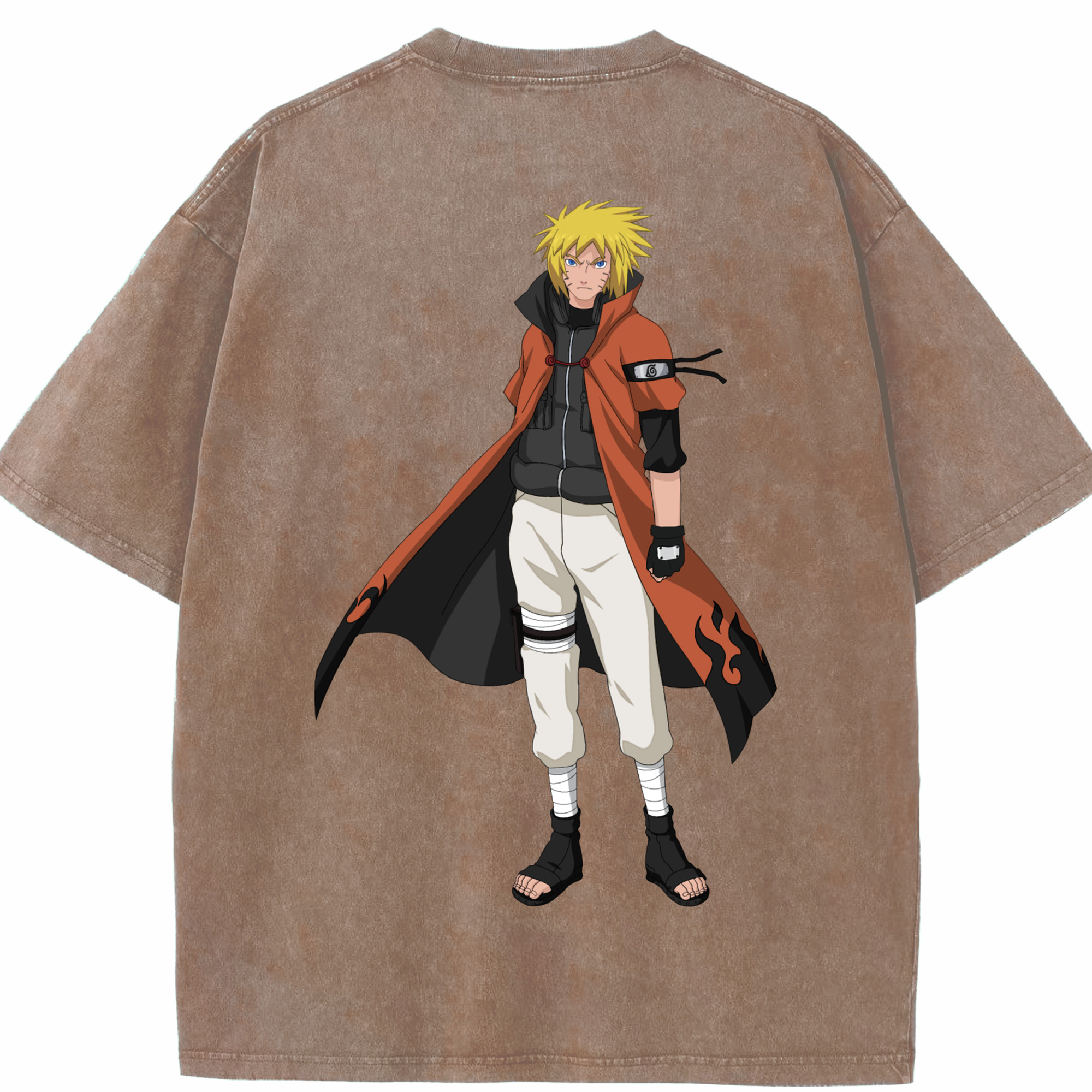 （画像用） NARUTO -ナルト- うずまき ナルト Uzumaki Naruto 綿100% ヴィンテージ風 半袖Tシャツ（背面プリント）