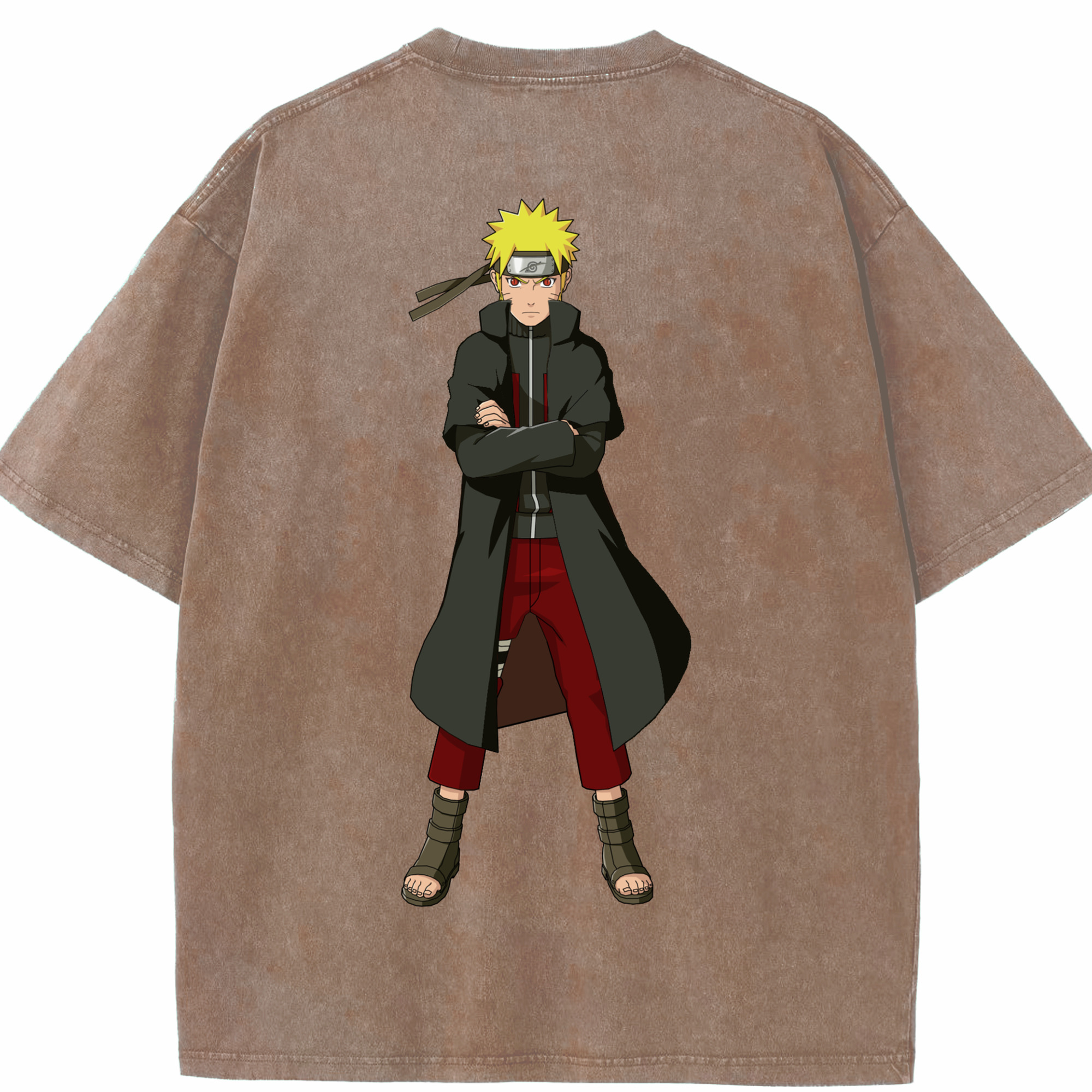 （画像用） NARUTO -ナルト- うずまき ナルト Uzumaki Naruto 綿100% ヴィンテージ風 半袖Tシャツ（背面プリント）