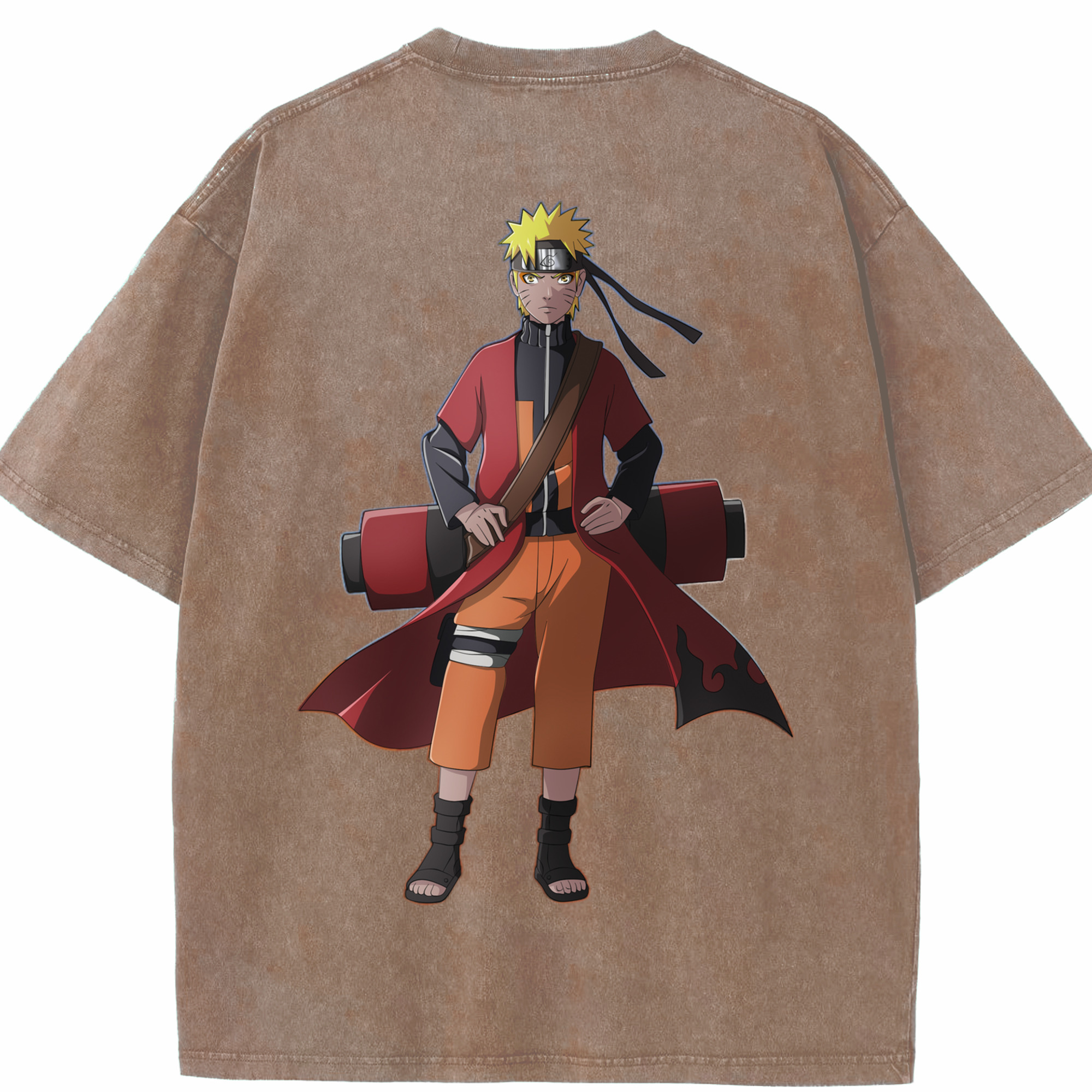 （画像用） NARUTO -ナルト- うずまき ナルト Uzumaki Naruto 綿100% ヴィンテージ風 半袖Tシャツ（背面プリント）