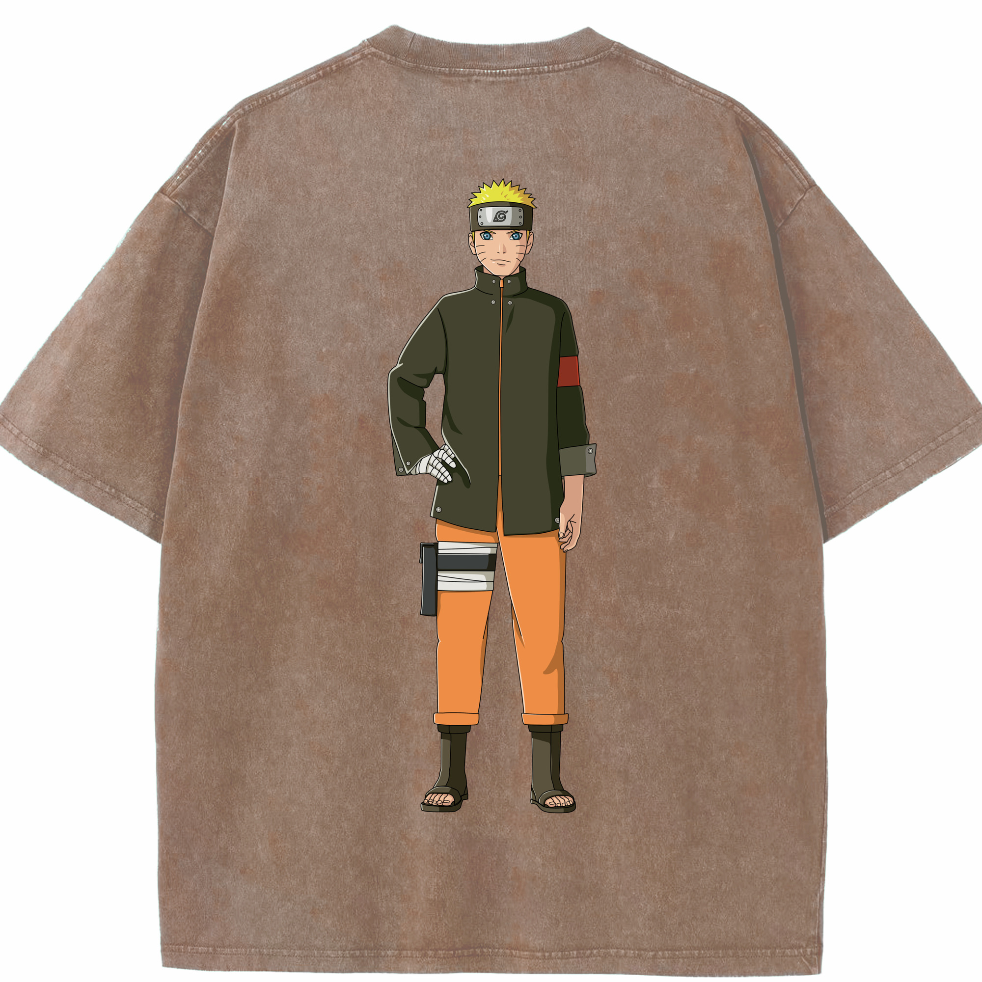 （画像用） NARUTO -ナルト- うずまき ナルト Uzumaki Naruto 綿100% ヴィンテージ風 半袖Tシャツ（背面プリント）
