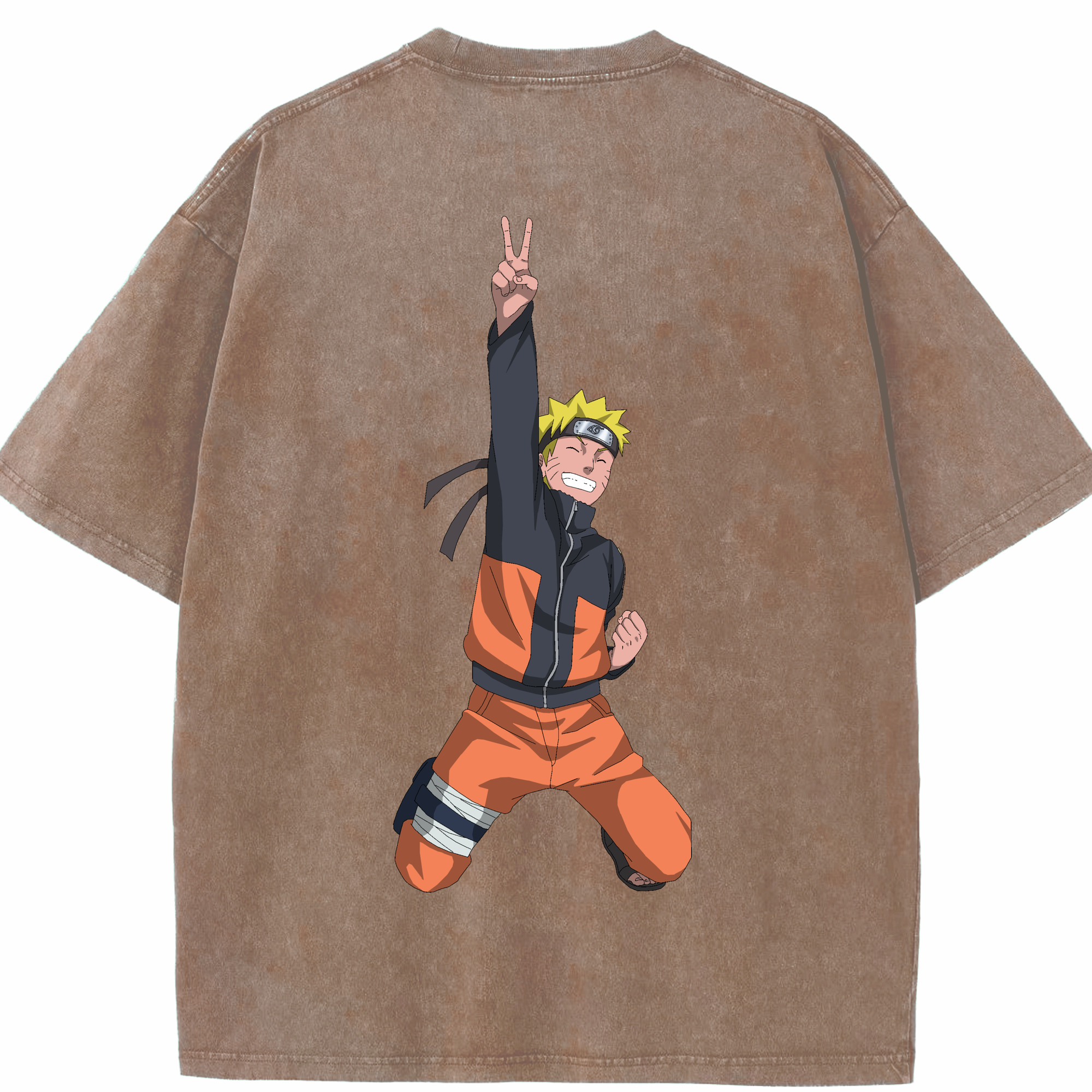 （画像用） NARUTO -ナルト- うずまき ナルト Uzumaki Naruto 綿100% ヴィンテージ風 半袖Tシャツ（背面プリント）