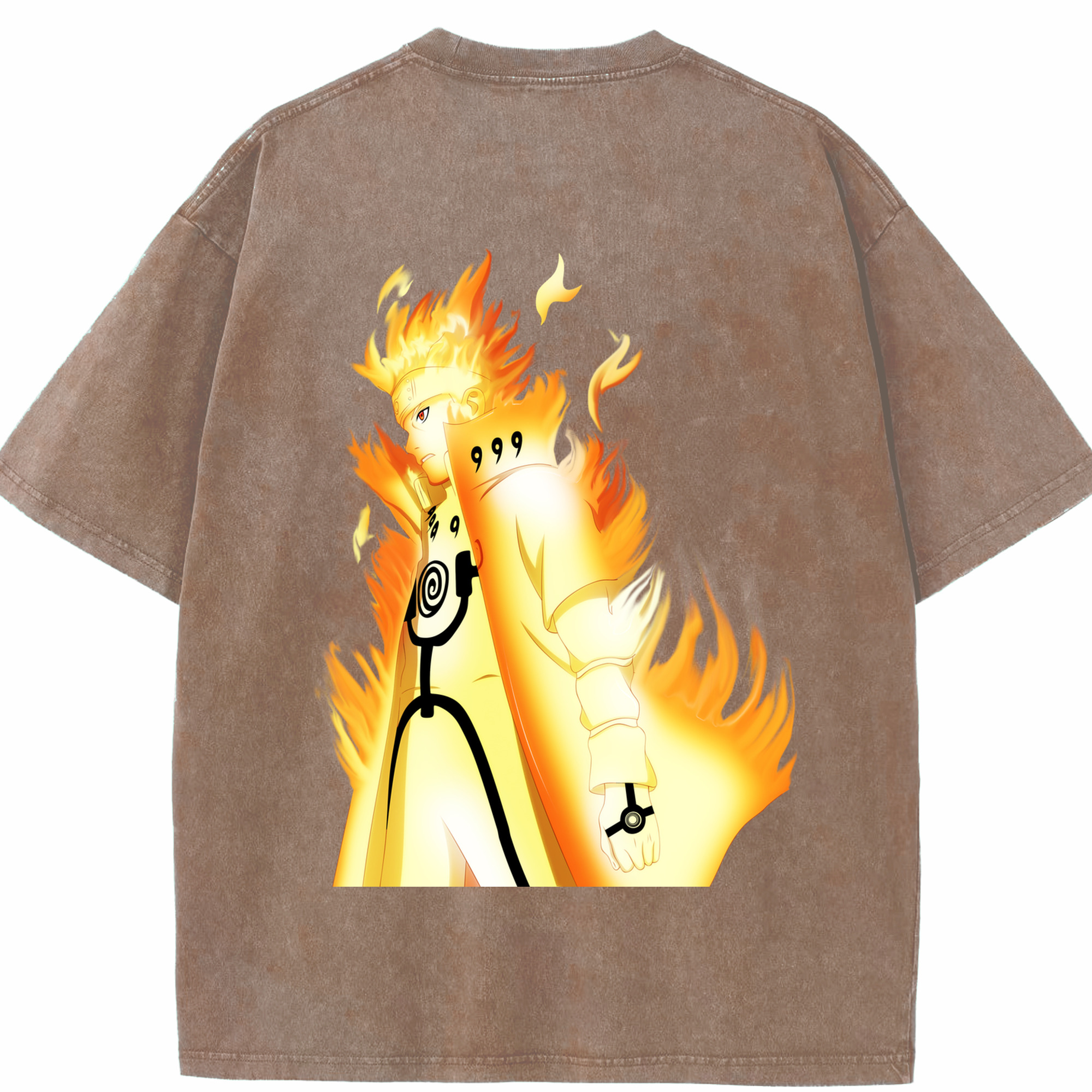 （画像用） NARUTO -ナルト- うずまき ナルト Uzumaki Naruto 綿100% ヴィンテージ風 半袖Tシャツ（背面プリント）