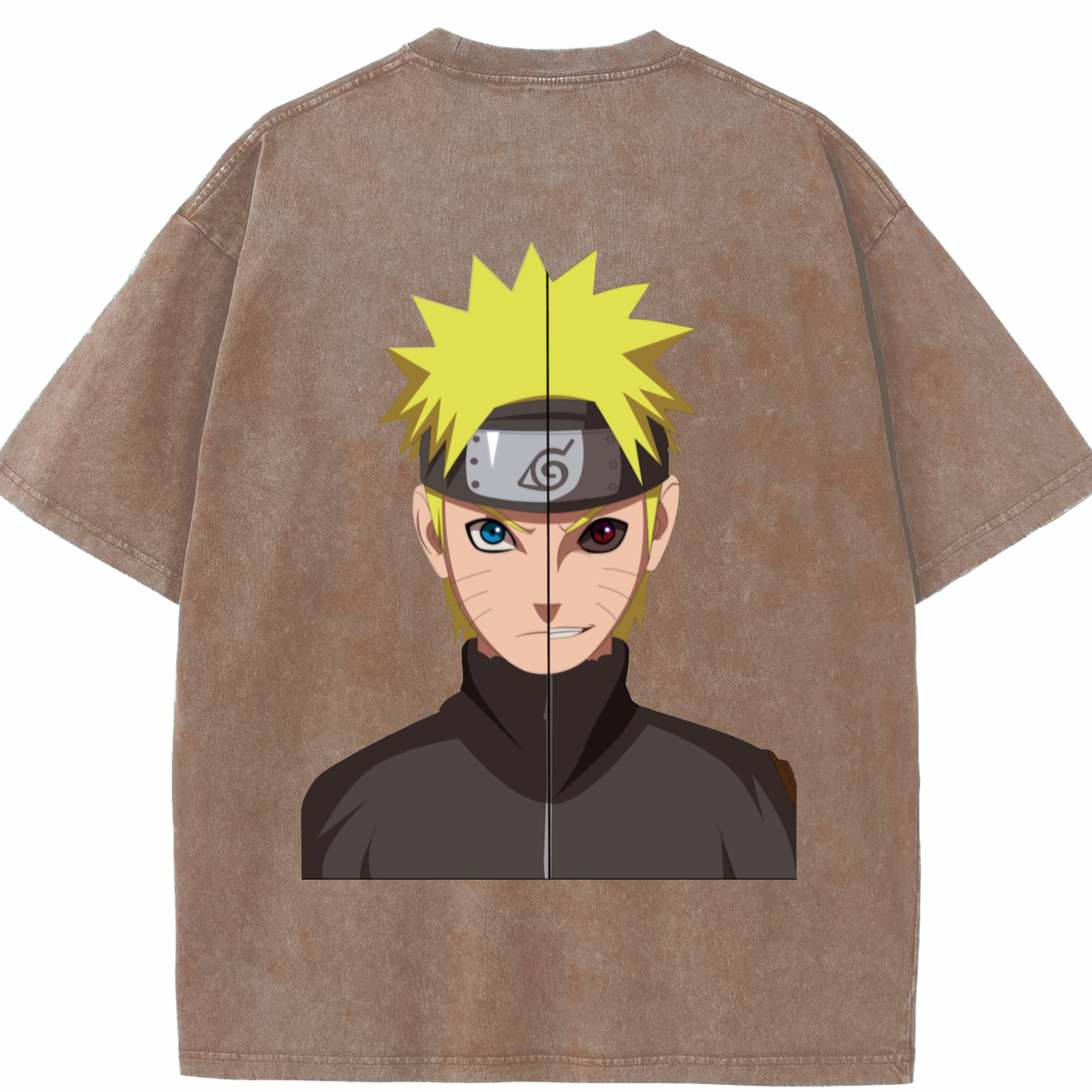 （画像用） NARUTO -ナルト- うずまき ナルト Uzumaki Naruto 綿100% ヴィンテージ風 半袖Tシャツ（背面プリント）