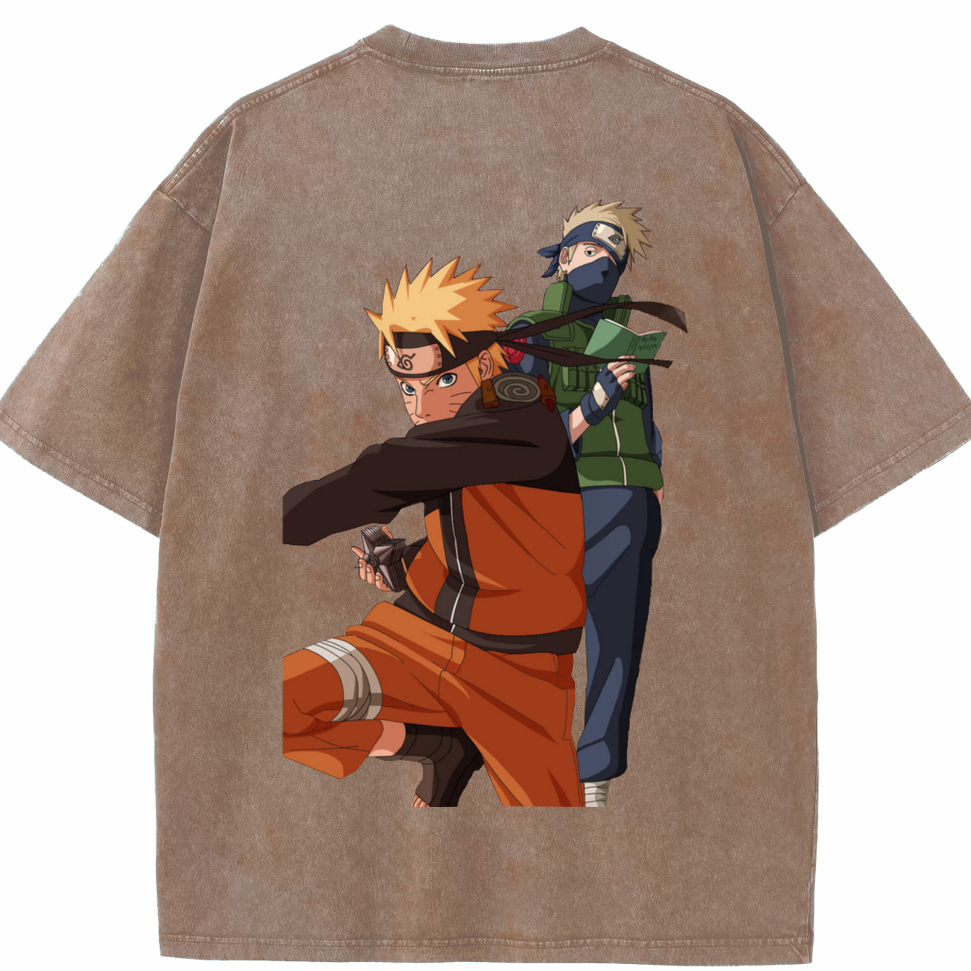 （画像用） NARUTO -ナルト- うずまき ナルト Uzumaki Naruto 綿100% ヴィンテージ風 半袖Tシャツ（背面プリント）