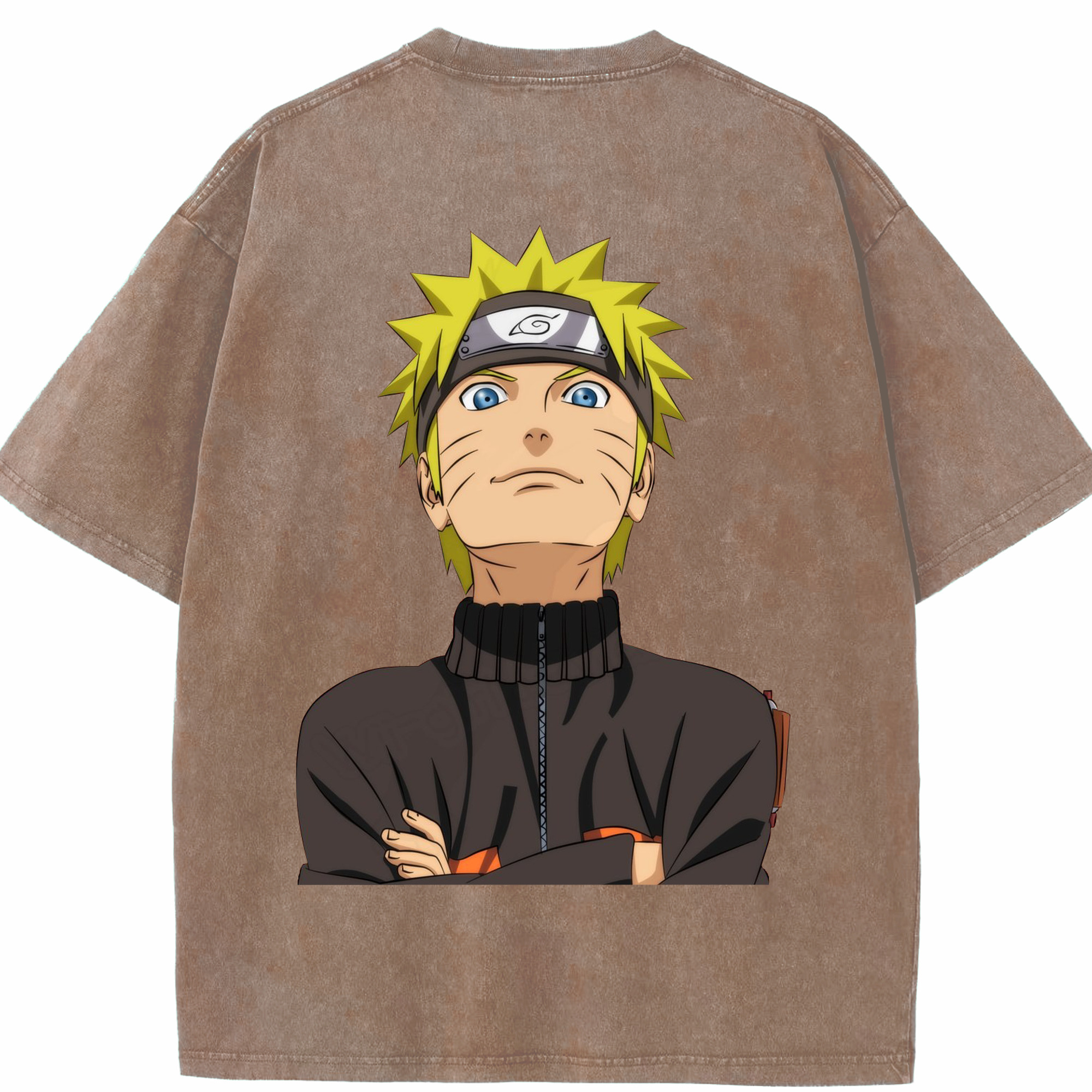 （画像用） NARUTO -ナルト- うずまき ナルト Uzumaki Naruto 綿100% ヴィンテージ風 半袖Tシャツ（背面プリント）