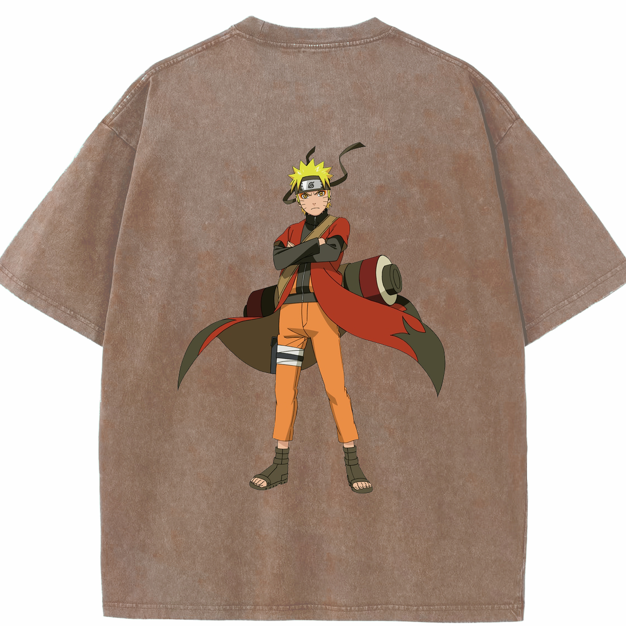 （画像用） NARUTO -ナルト- うずまき ナルト Uzumaki Naruto 綿100% ヴィンテージ風 半袖Tシャツ（背面プリント）