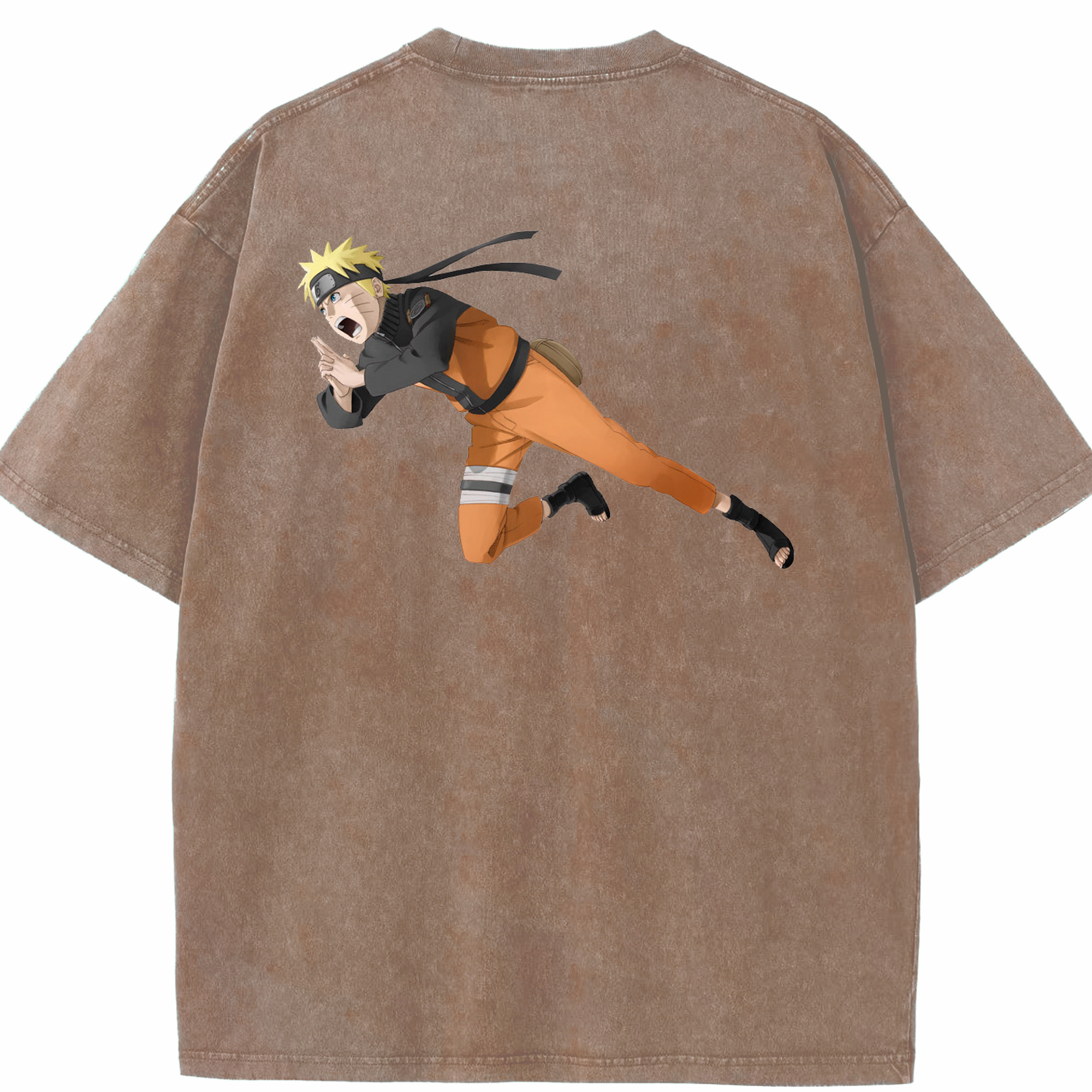 （画像用） NARUTO -ナルト- うずまき ナルト Uzumaki Naruto 綿100% ヴィンテージ風 半袖Tシャツ（背面プリント）