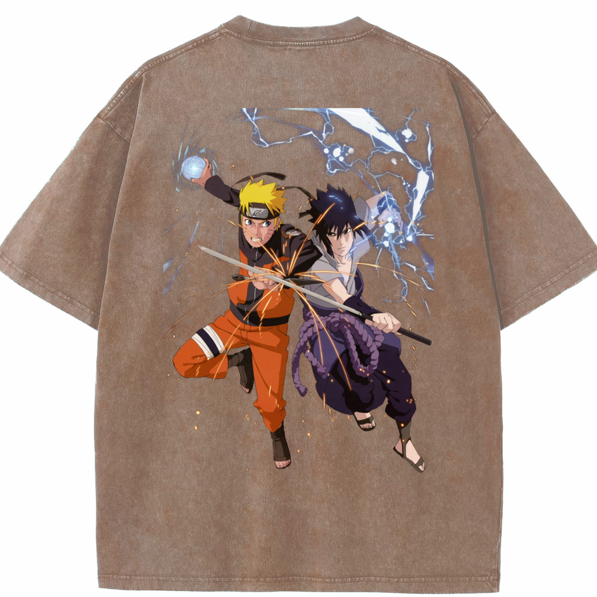 （画像用） NARUTO -ナルト- うずまき ナルト Uzumaki Naruto 綿100% ヴィンテージ風 半袖Tシャツ（背面プリント）