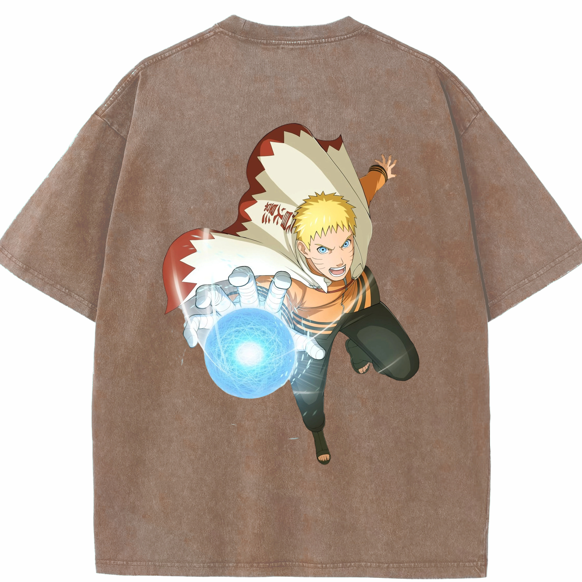 （画像用） NARUTO -ナルト- うずまき ナルト Uzumaki Naruto 綿100% ヴィンテージ風 半袖Tシャツ（背面プリント）
