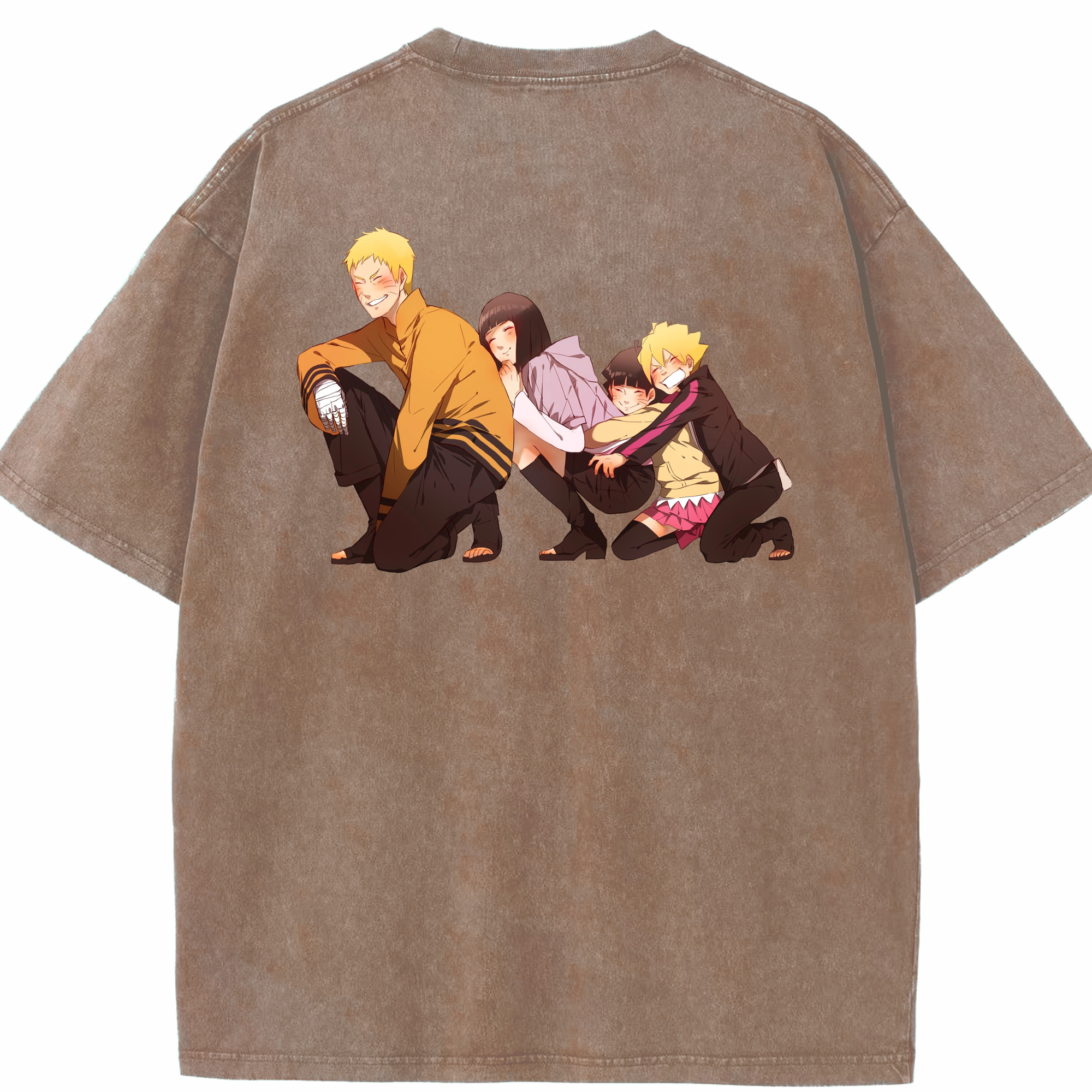 （画像用） NARUTO -ナルト- うずまき ナルト Uzumaki Naruto 綿100% ヴィンテージ風 半袖Tシャツ（背面プリント）