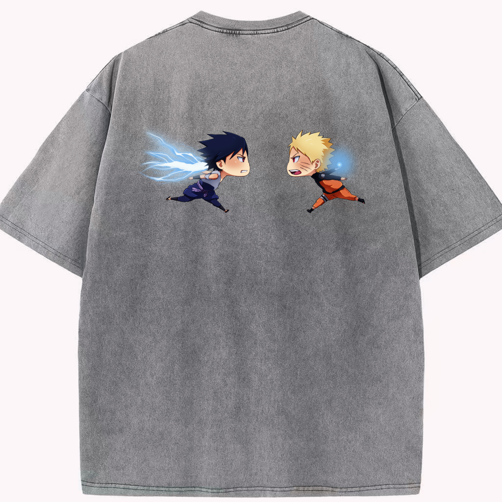 （画像用） NARUTO -ナルト- うずまき ナルト Uzumaki Naruto 綿100% ヴィンテージ風 半袖Tシャツ（背面プリント）