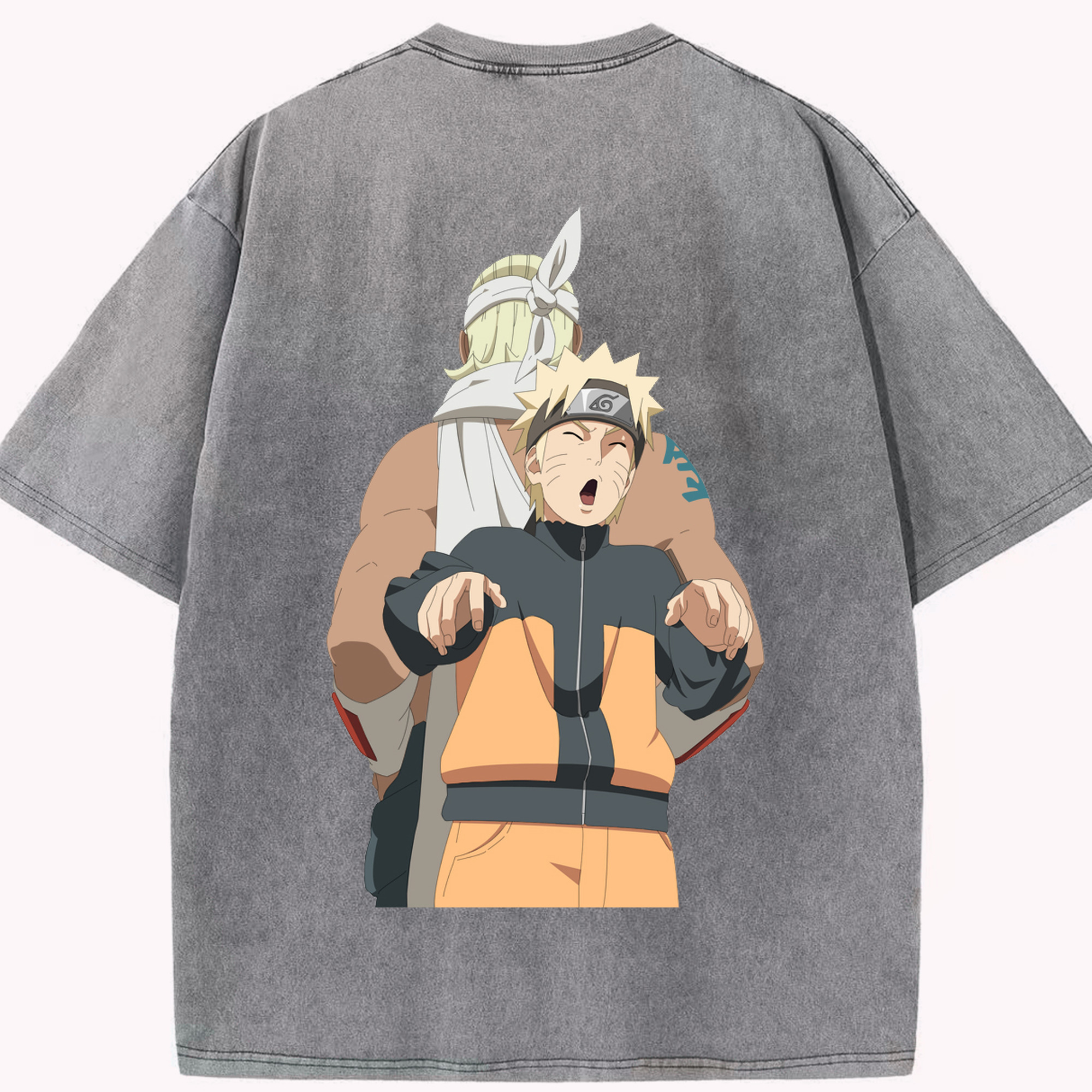 （画像用） NARUTO -ナルト- うずまき ナルト Uzumaki Naruto 綿100% ヴィンテージ風 半袖Tシャツ（背面プリント）