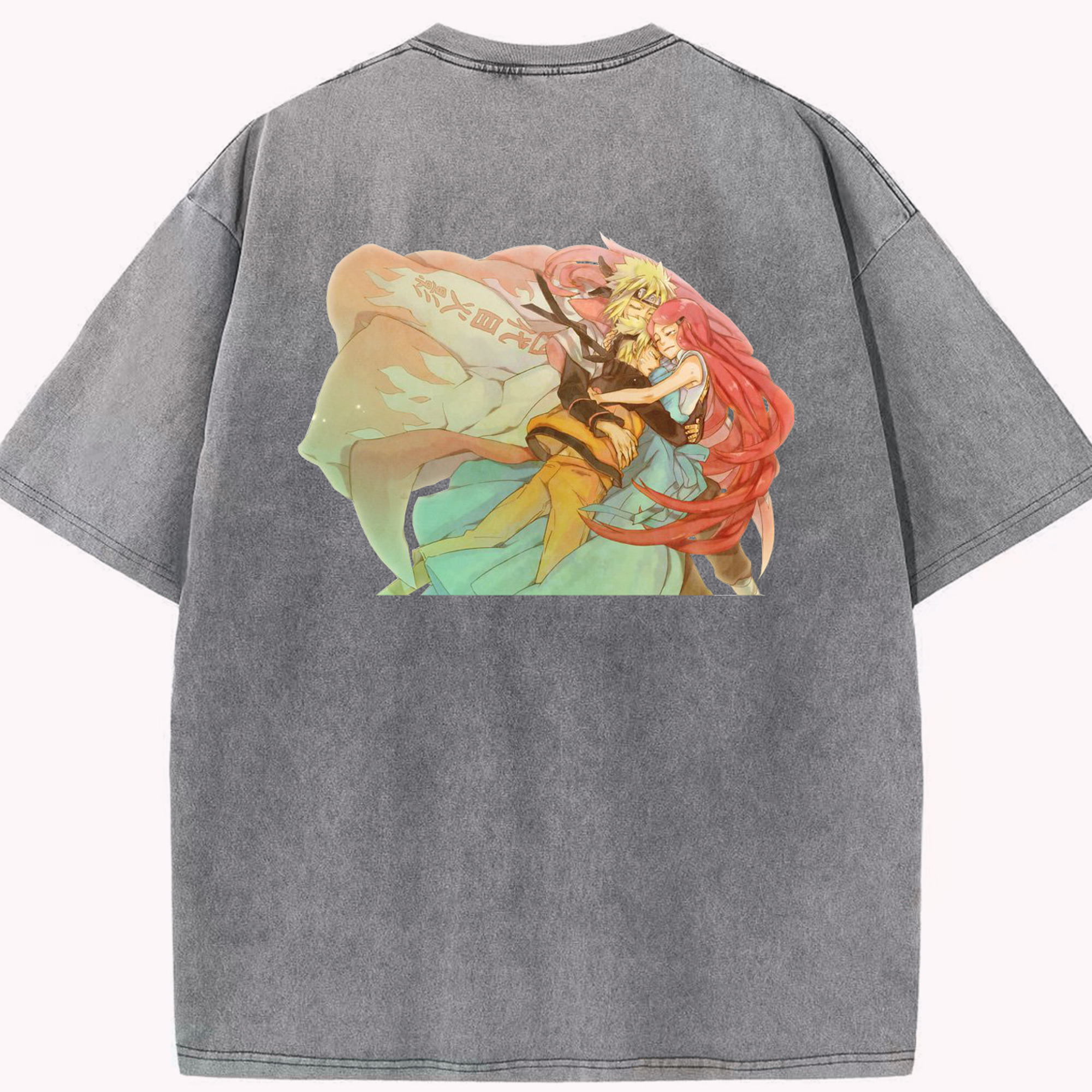 （画像用） NARUTO -ナルト- うずまき ナルト Uzumaki Naruto 綿100% ヴィンテージ風 半袖Tシャツ（背面プリント）