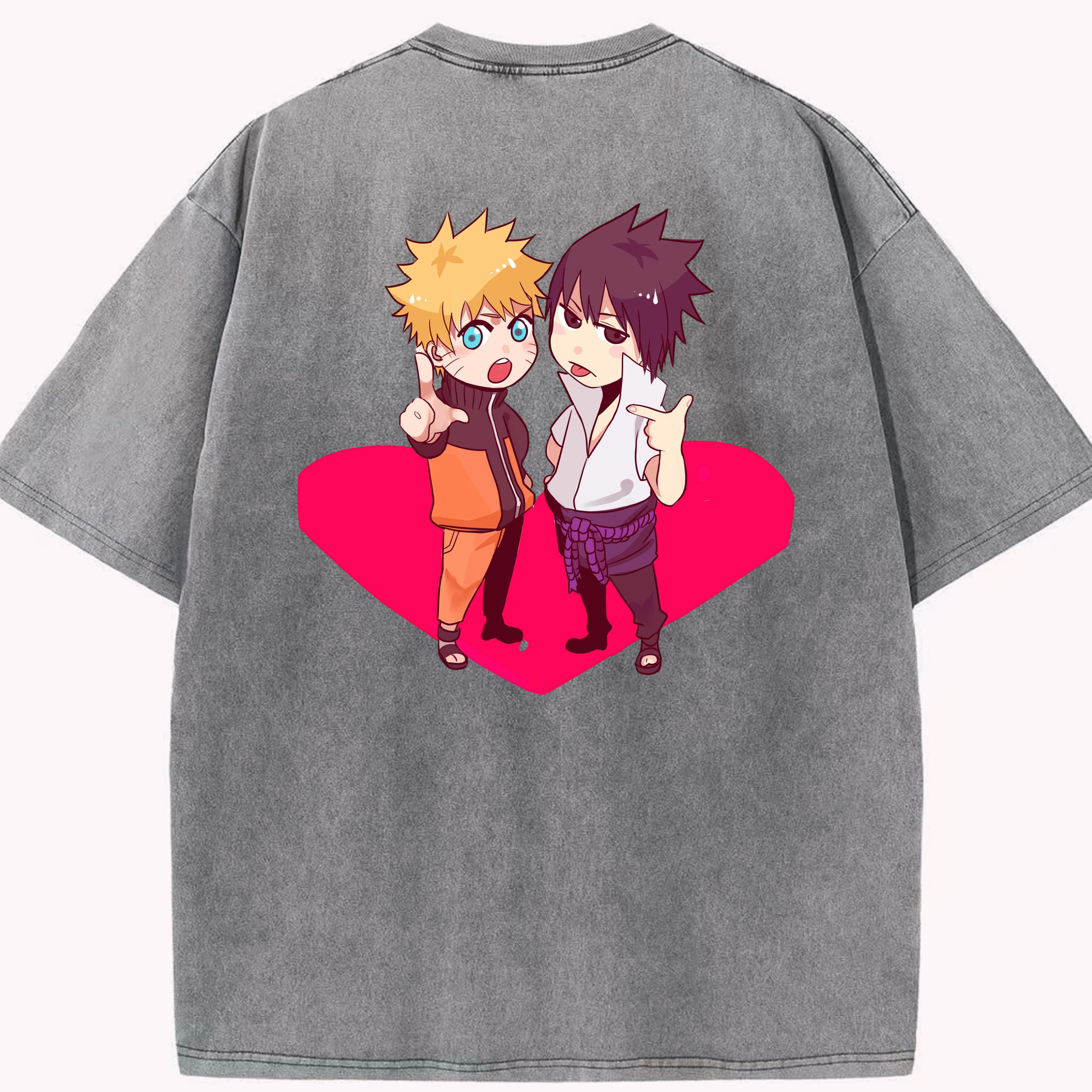 （画像用） NARUTO -ナルト- うずまき ナルト Uzumaki Naruto 綿100% ヴィンテージ風 半袖Tシャツ（背面プリント）