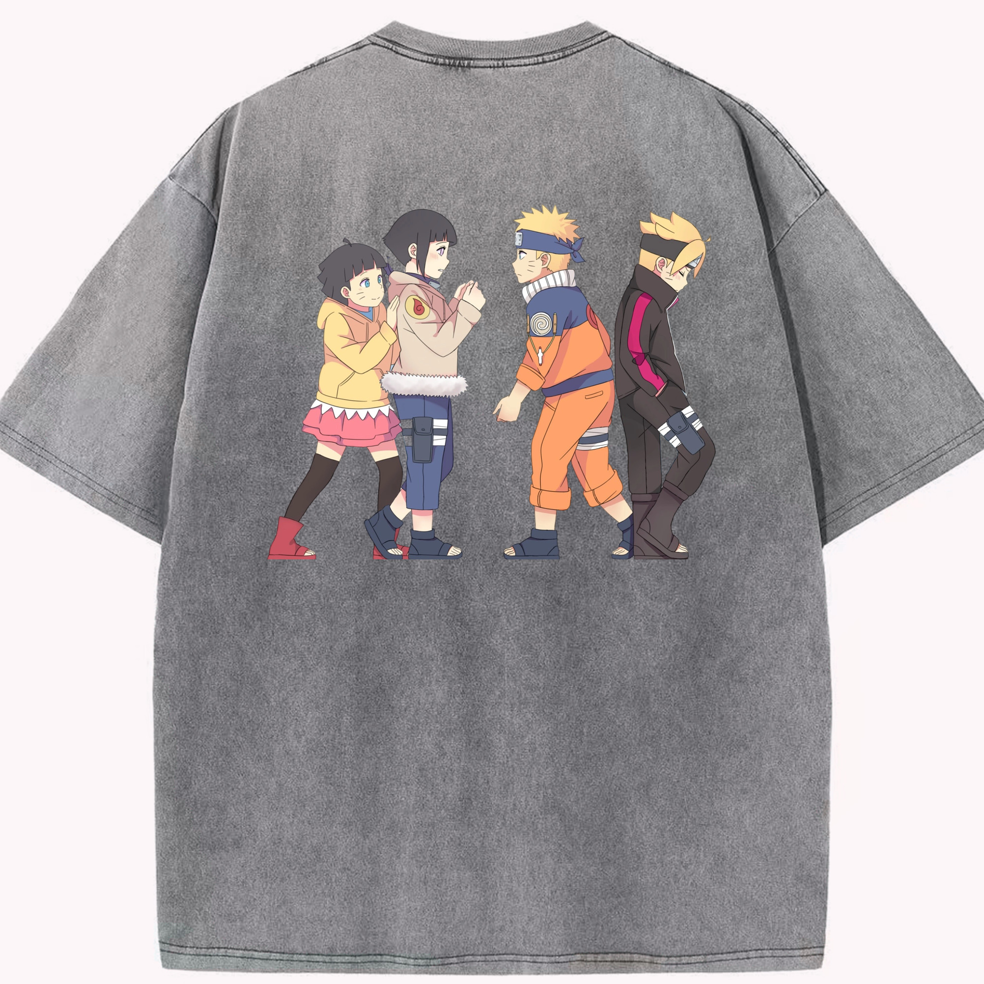 （画像用） NARUTO -ナルト- うずまき ナルト Uzumaki Naruto 綿100% ヴィンテージ風 半袖Tシャツ（背面プリント）
