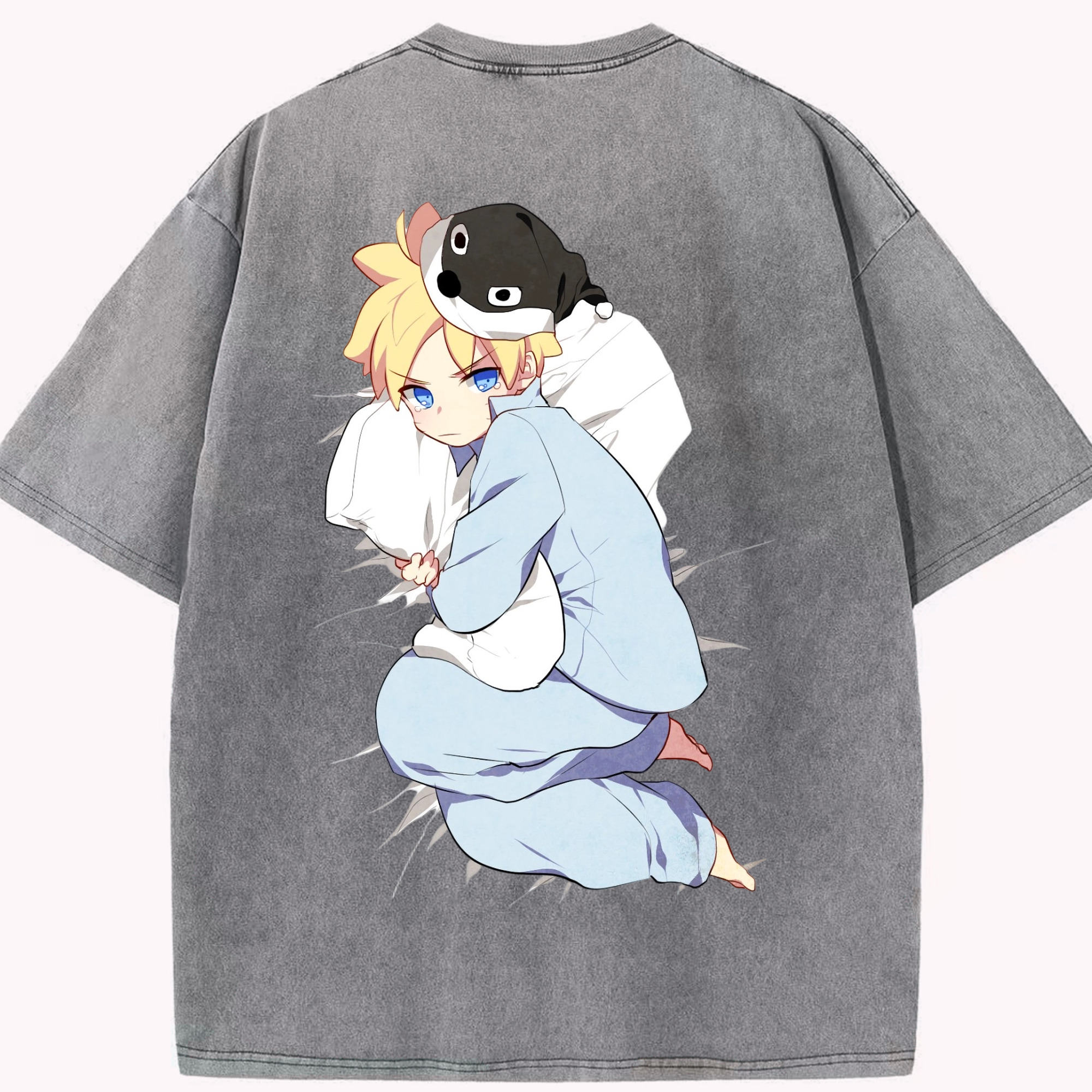 （画像用） NARUTO -ナルト- うずまき ナルト Uzumaki Naruto 綿100% ヴィンテージ風 半袖Tシャツ（背面プリント）